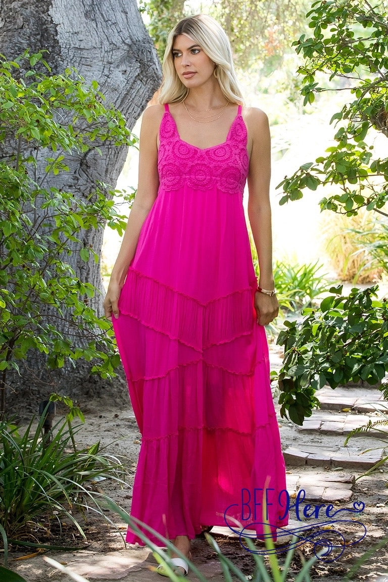 Pink Pizzazz Crochet Maxi - BFF Here