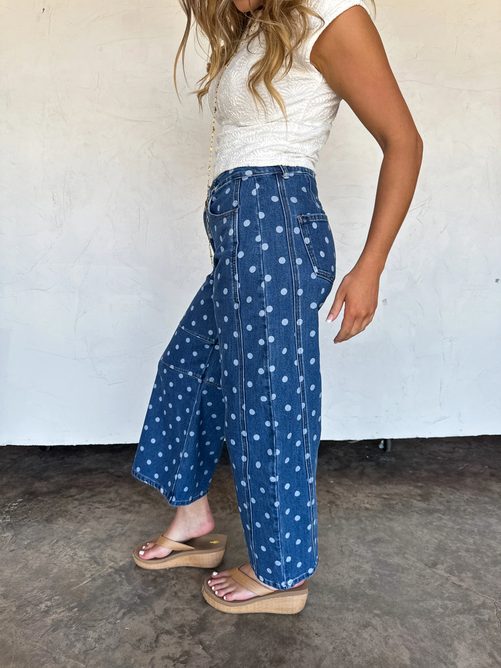 PREORDER: DARLING DOT BARREL JEANS by Blakeley (ETA: July)