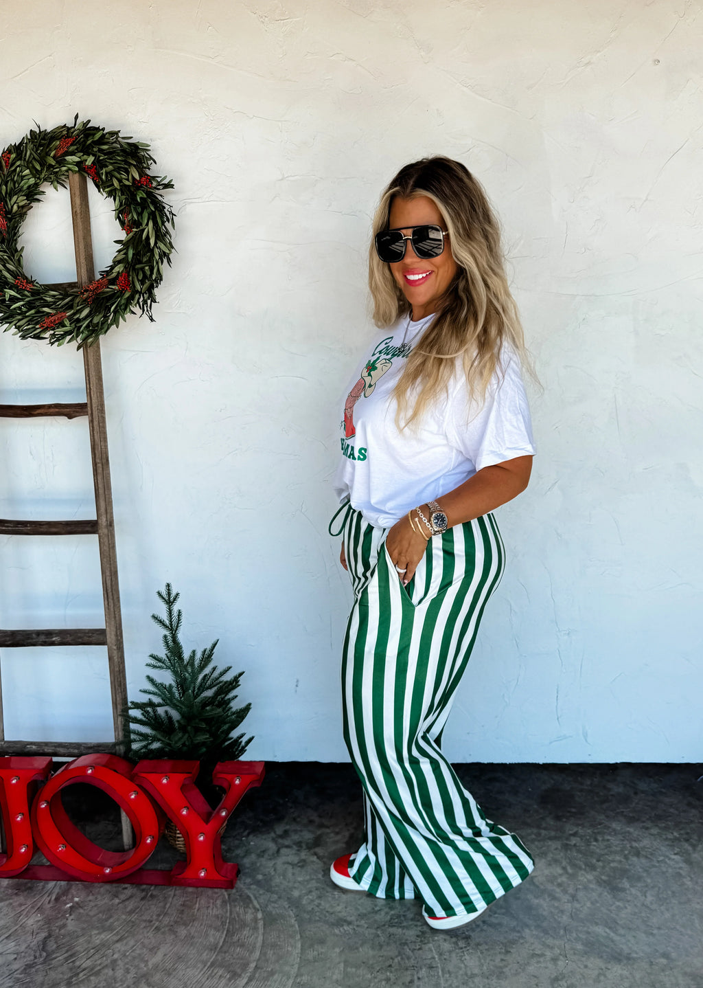 PREORDER- Christmas Vertical Stripe Pants by Blakeley (ETA: Beginning of November) - BFF Here