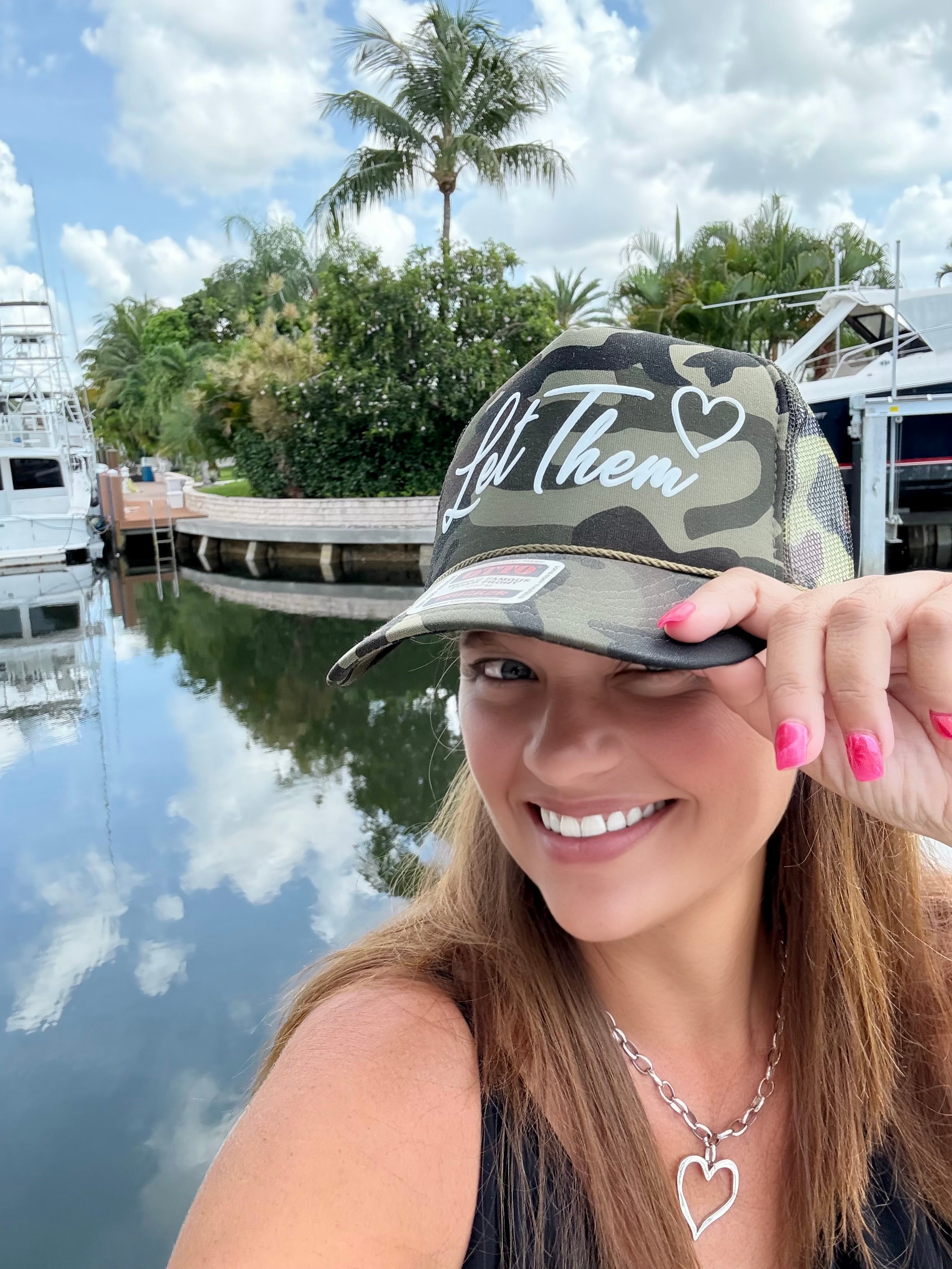 Let Them Puff Camo Trucker Hat - BFF Here