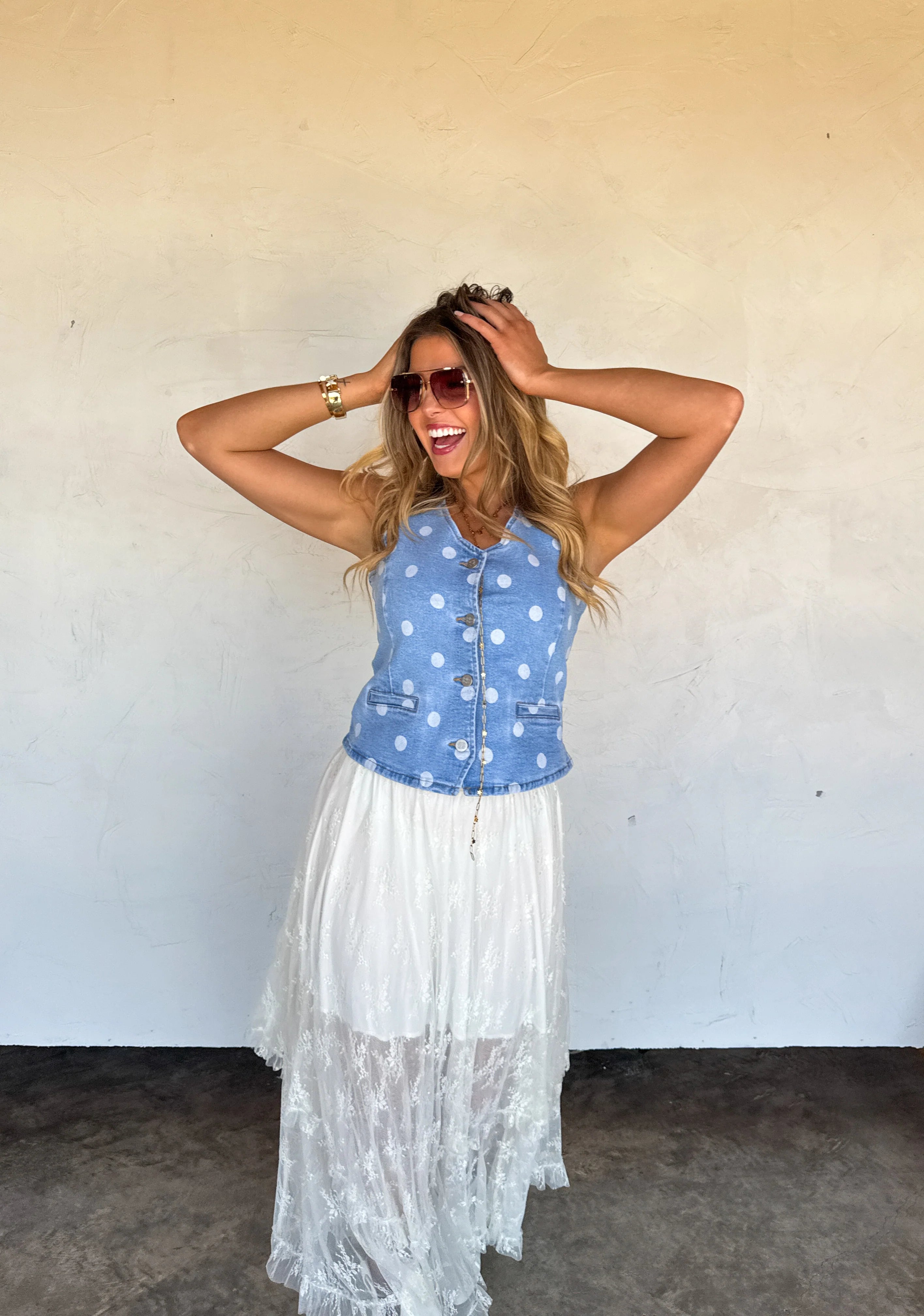 PREORDER: Sprinkle Me Denim Vest by Blakeley (ETA: July) - BFF Here