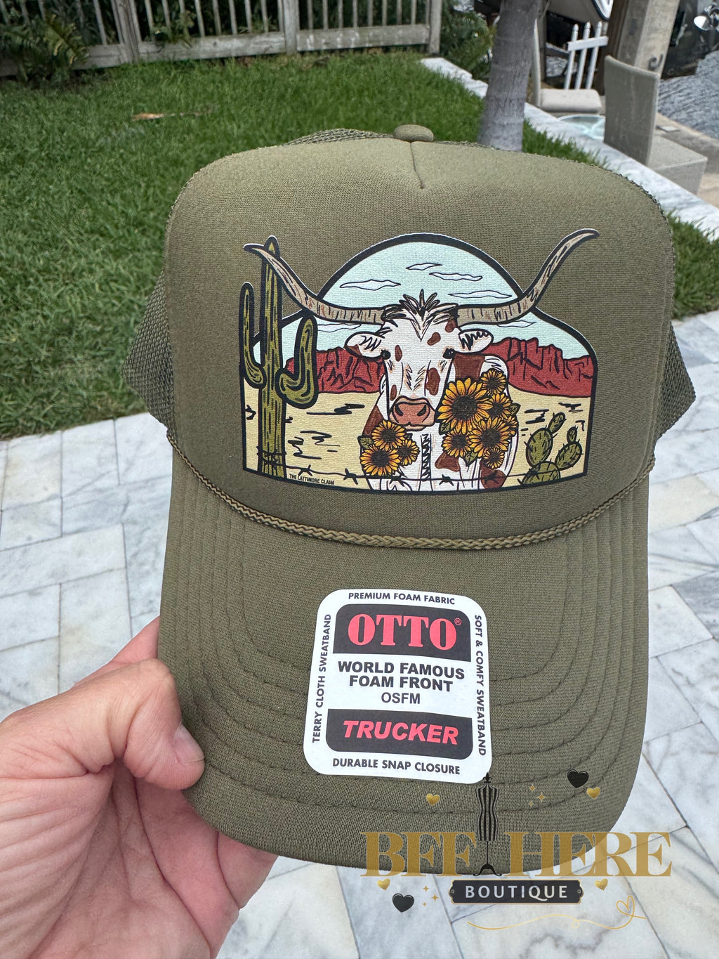 Desert Sun Longhorn Trucker Hat - BFF Here
