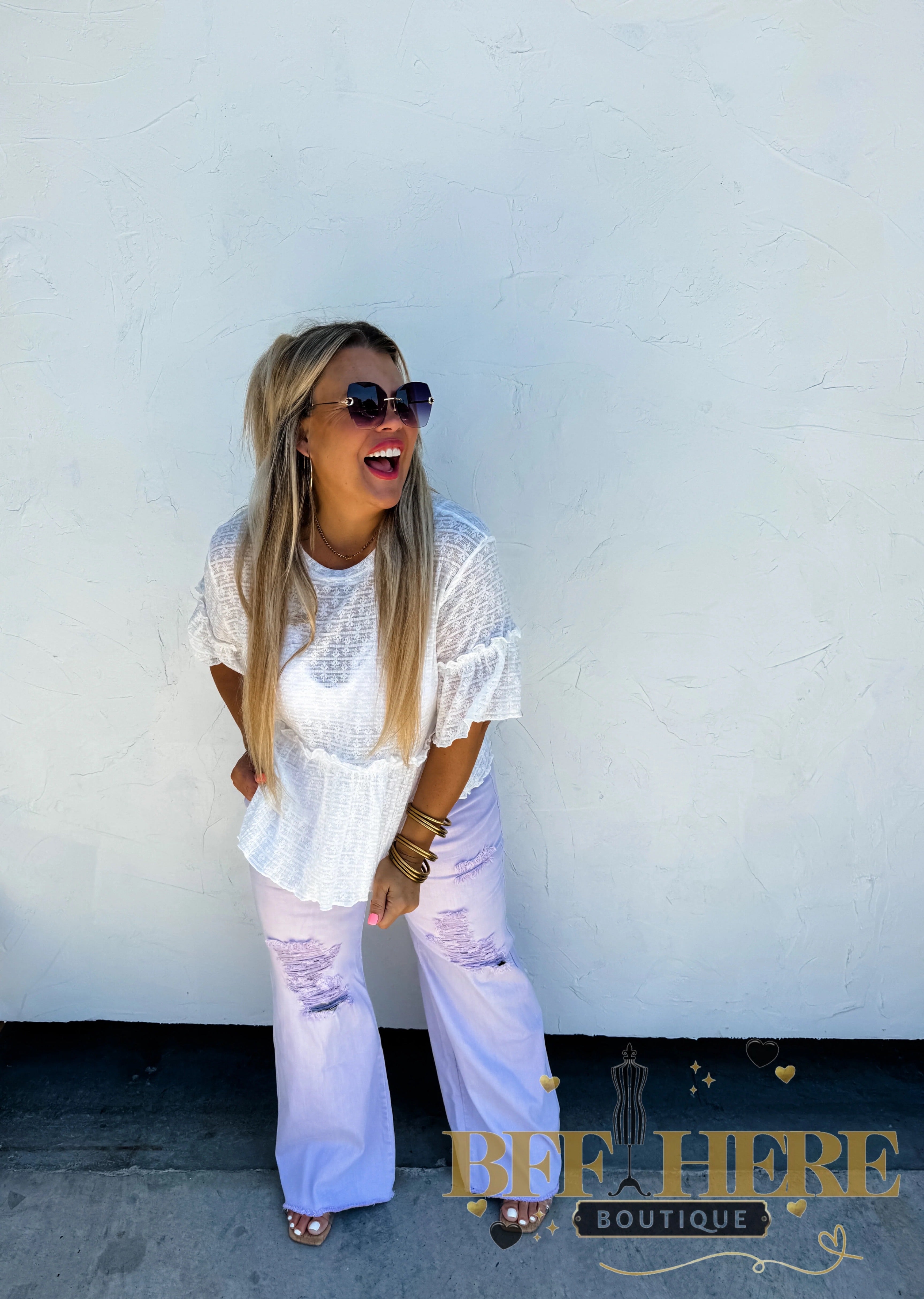 Pastel Blakeley Distressed Jeans by Blakeley - BFF Here