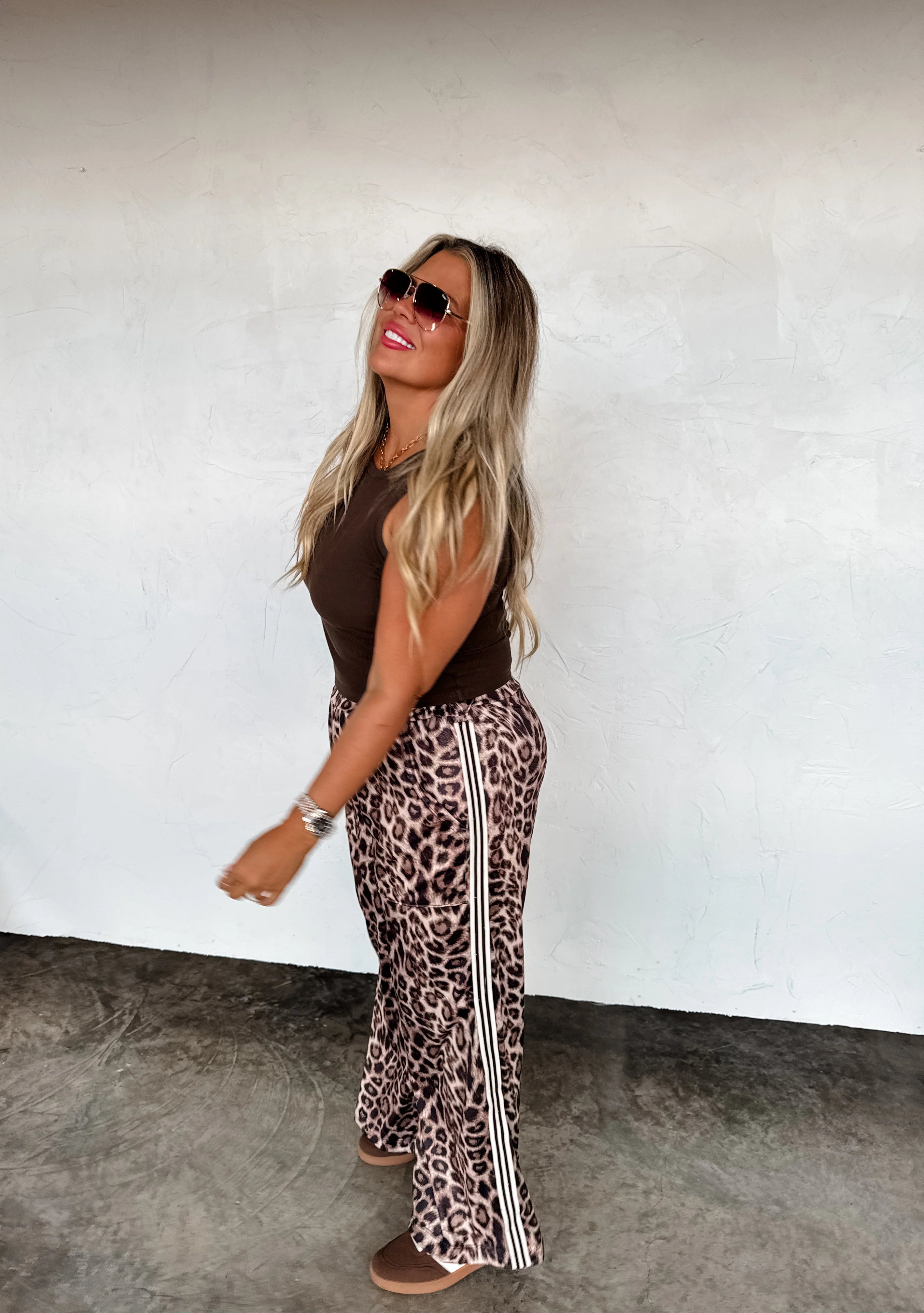 PREORDER: Haddie Silky Cheetah Wide Leg Pants by Blakeley (Beginning of October) - BFF Here