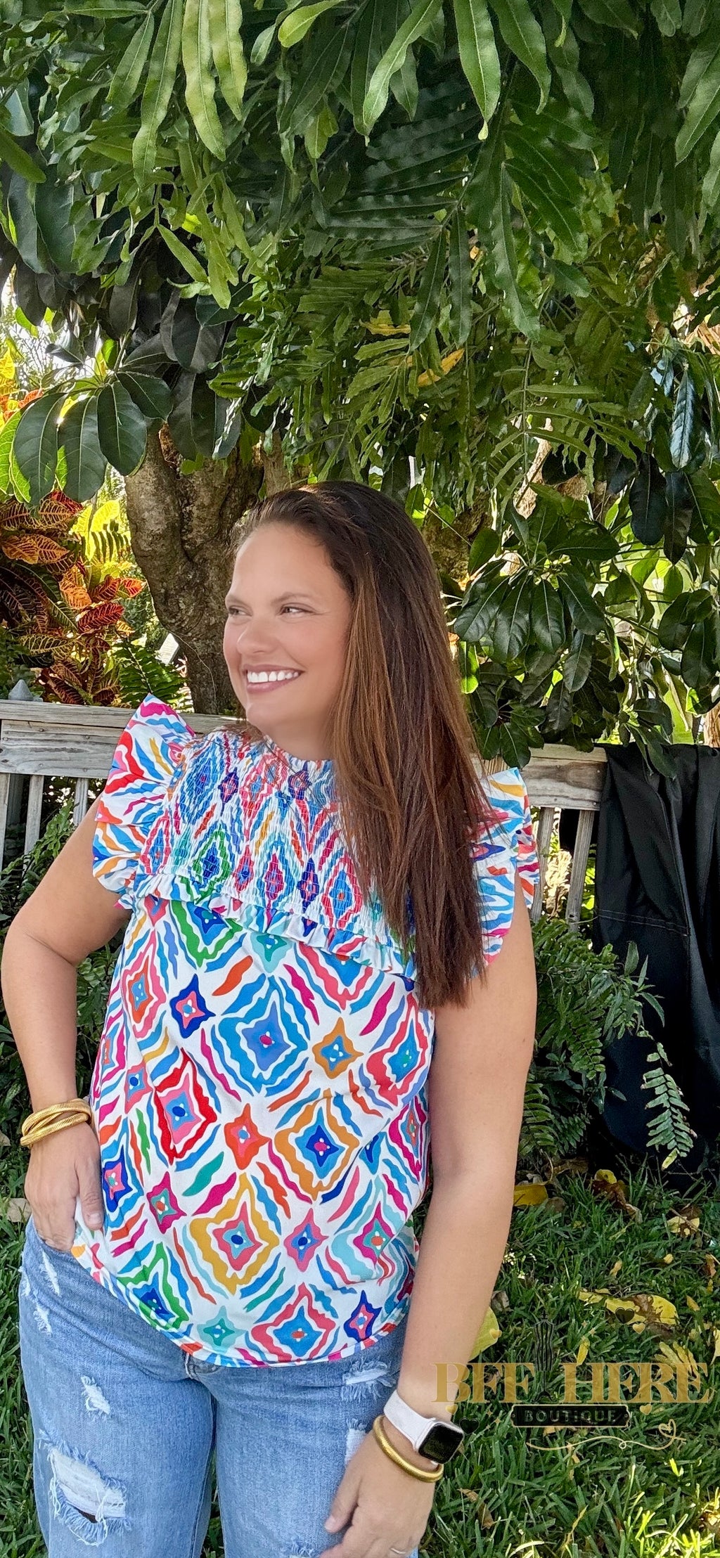 Color Splash Smocked Top - BFF Here