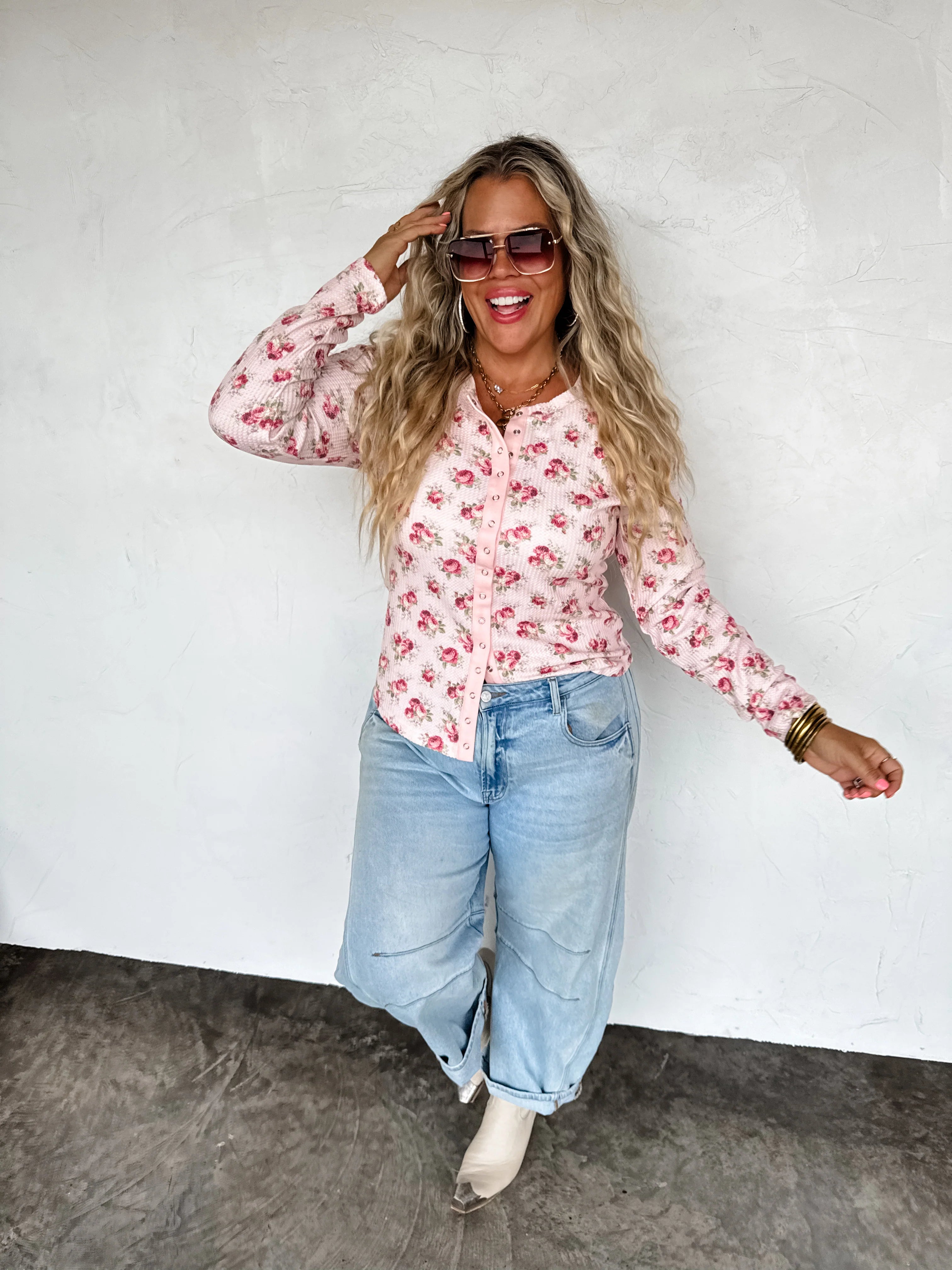 PREORDER: Kori Snap Button Waffle Top by Blakeley (ETA: Late December) - BFF Here