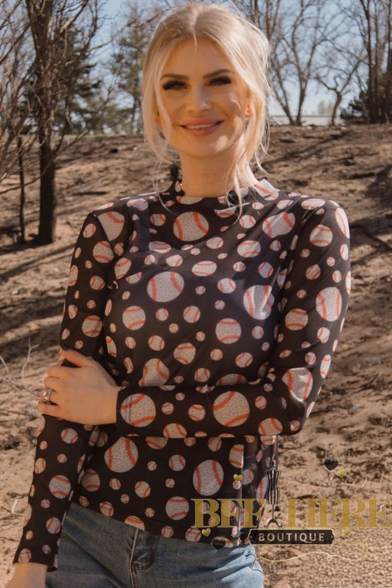 Hey Batter Batter Mesh Top by Sterling Kreek - BFF Here