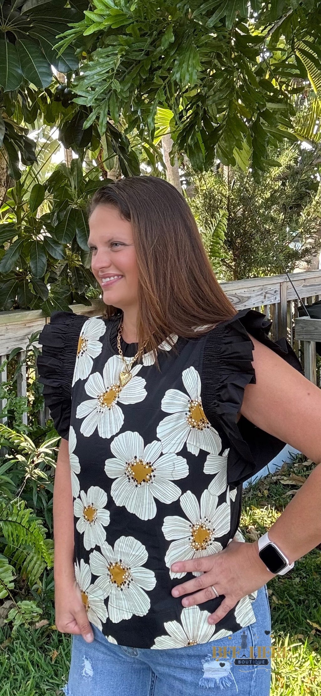 Madeline Ruffle Sleeve Top - BFF Here