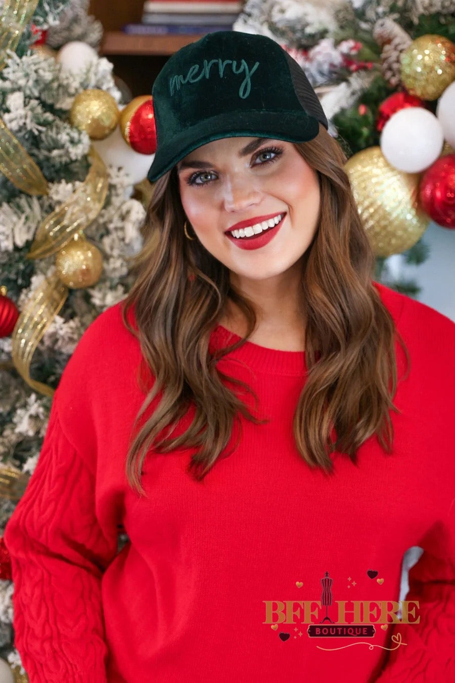 Merry Velvet Trucker Hat by Jess Lea