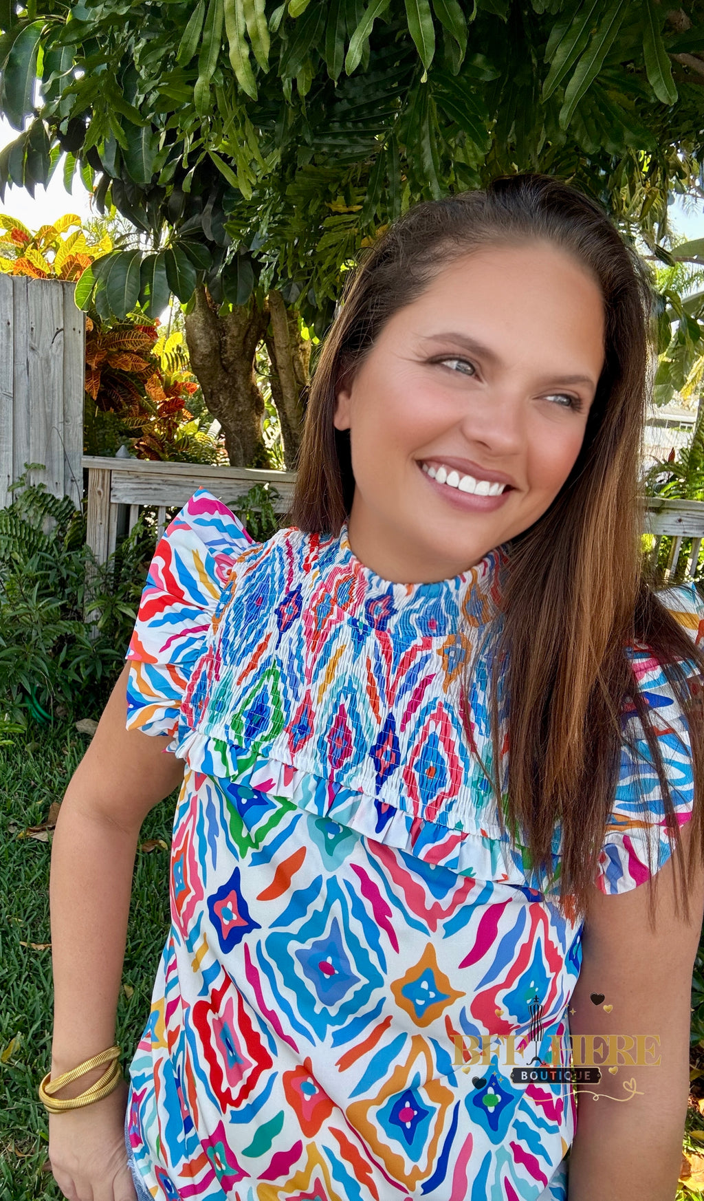 Color Splash Smocked Top - BFF Here