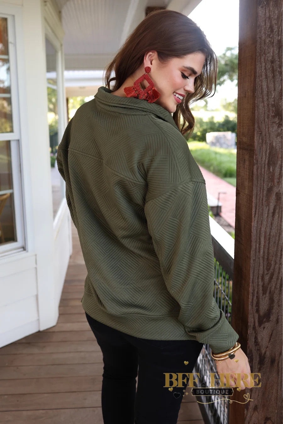 Tanner Textured Quarter Zip by Jess Lea / Choice of Color - BFF Here