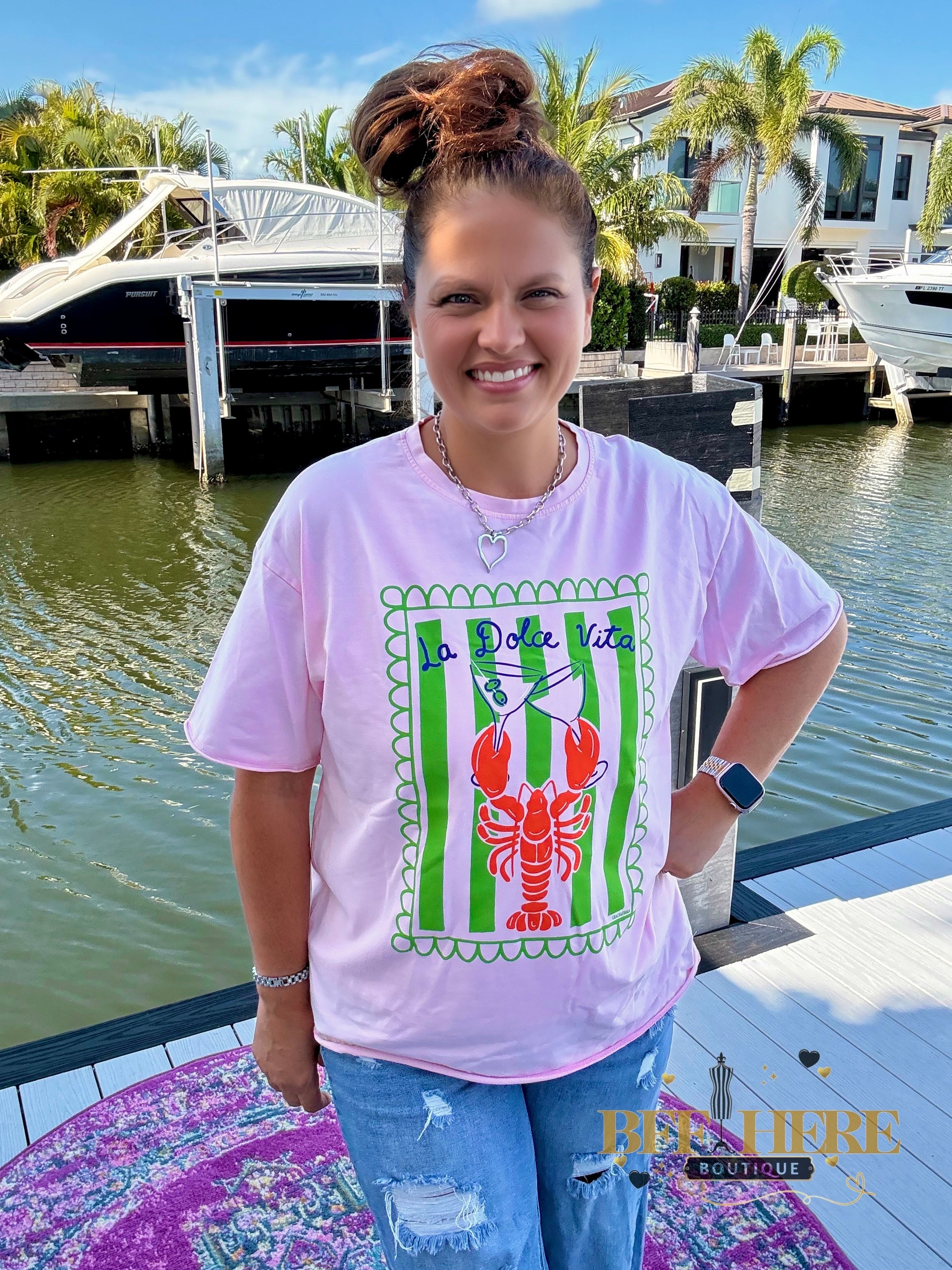 Dolce Vita on Pink Tee by Grace + Emma - BFF Here