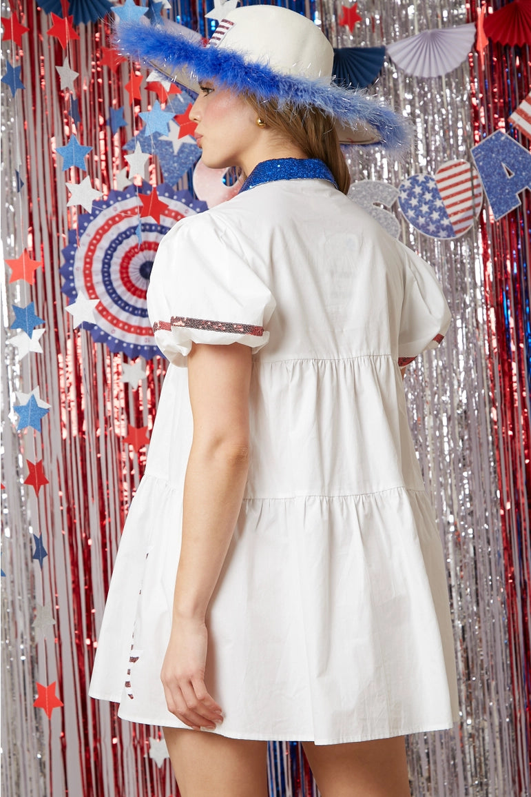 Patriotic Star Sequin Dress - BFF Here