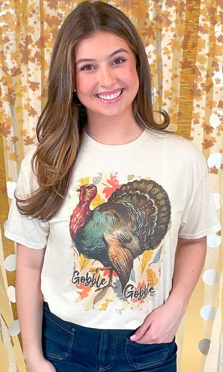 Turkey Time Gobble
 Rhinestone T-Shirt - BFF Here