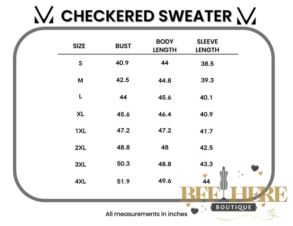 Cozy Checkmate Sweater – Pink & Grey Plaid - BFF Here