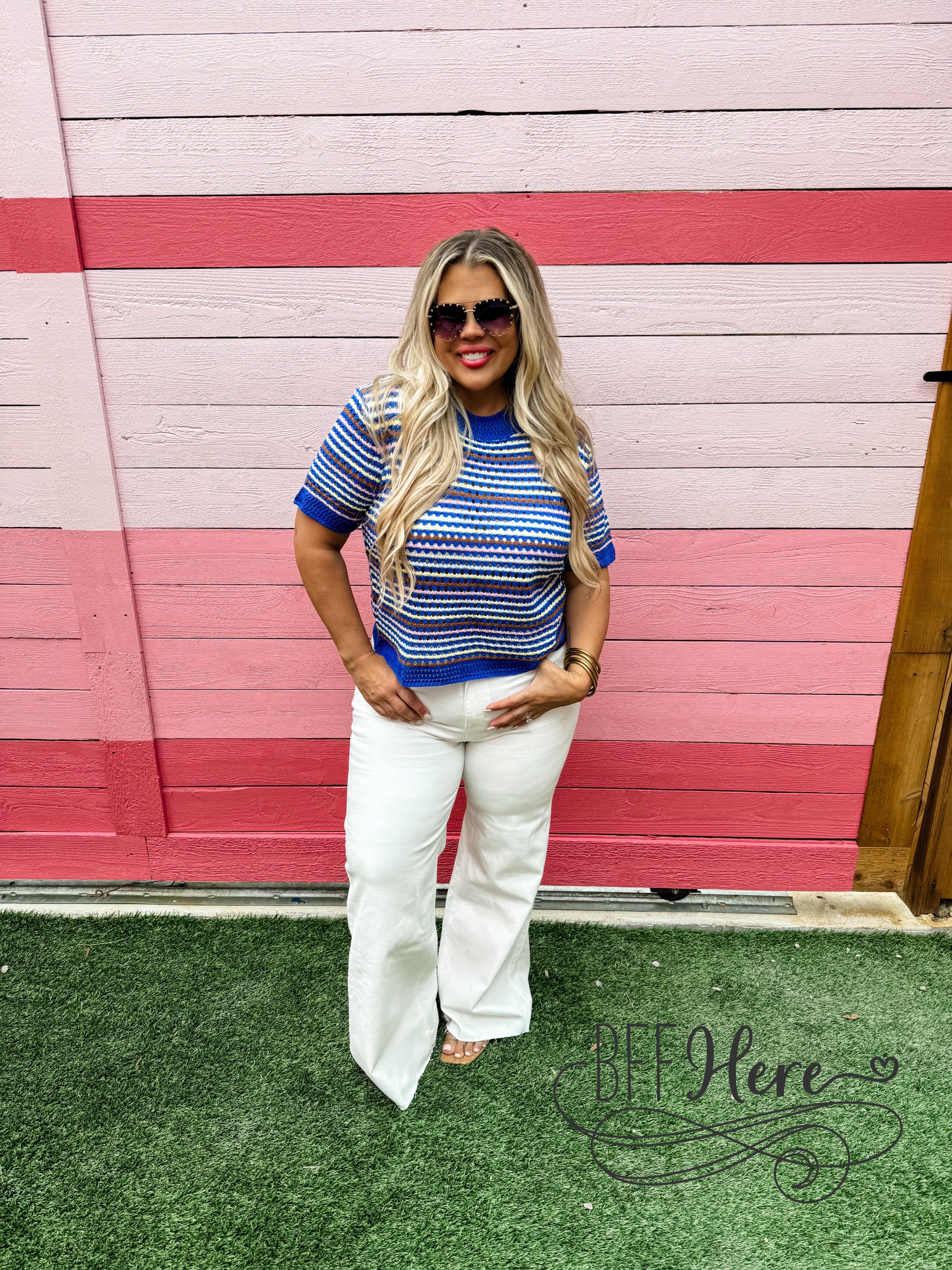 PREORDER: Striped Serenity: Soft Knit Top / Choice of Color by Blakeley (Ships Middle of April) - BFF Here