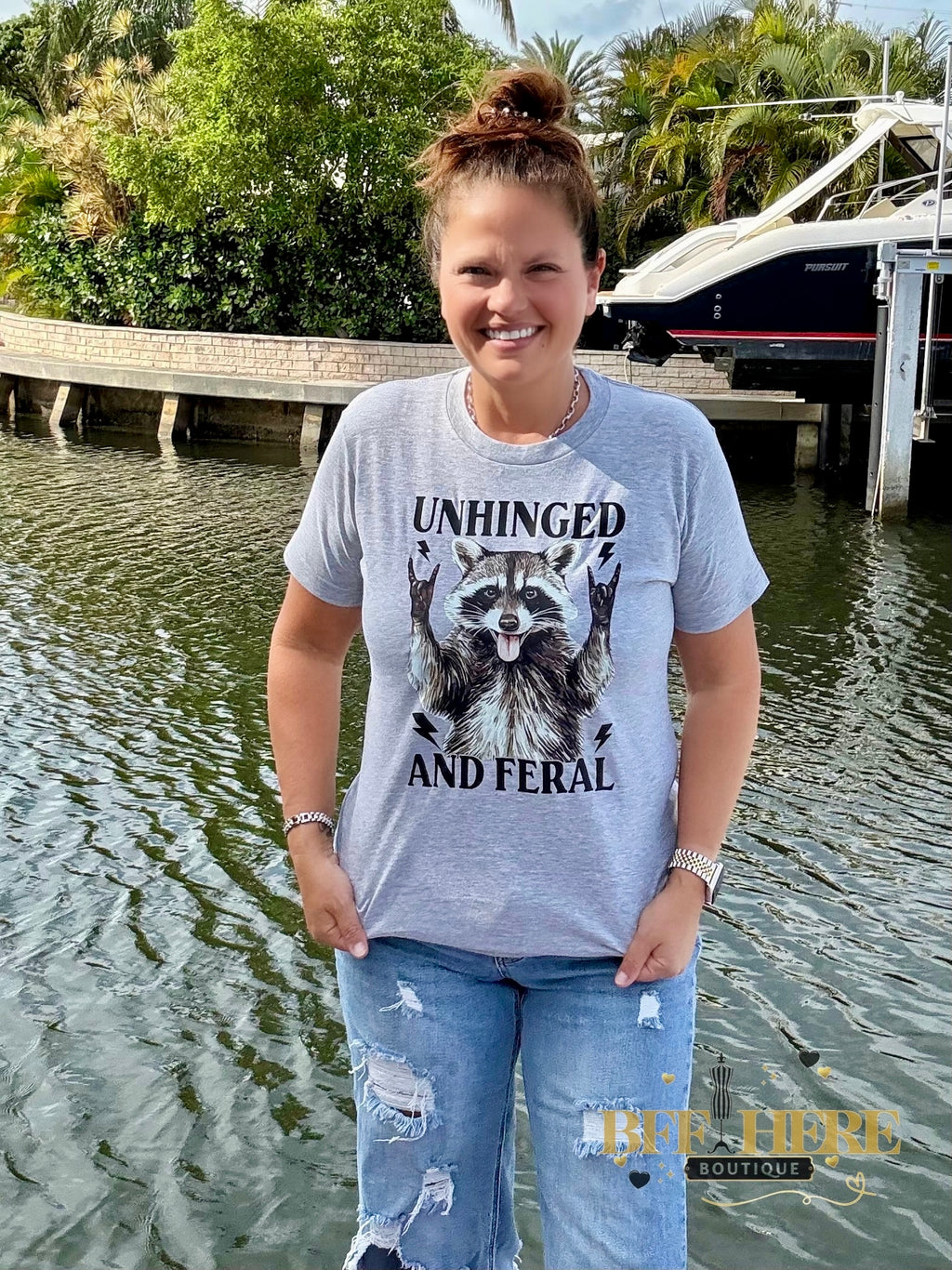 Unhinged And Feral  Tee - BFF Here