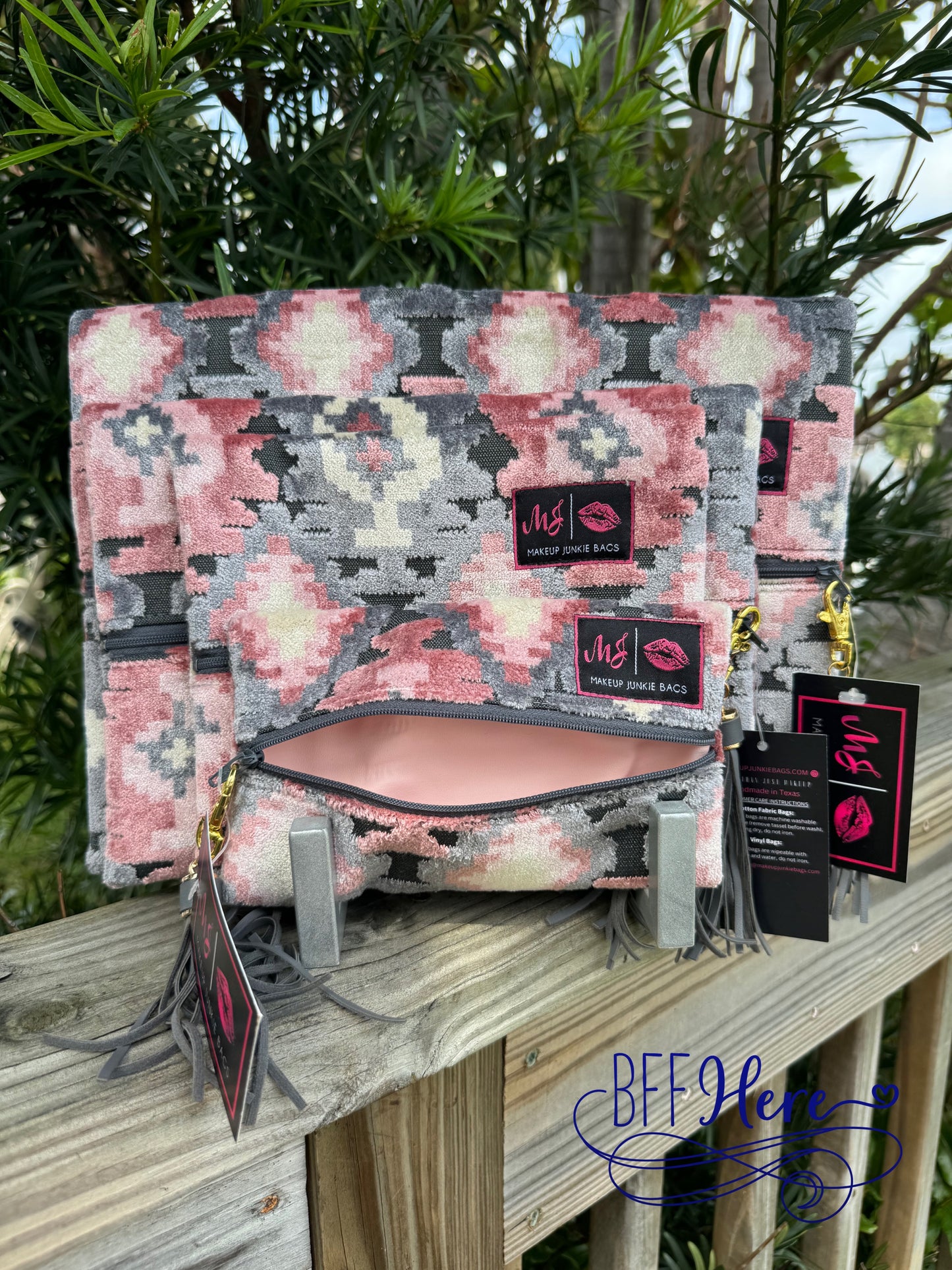 Aztec / Blush  Bag by Makeup Junkie Bags - BFF Here