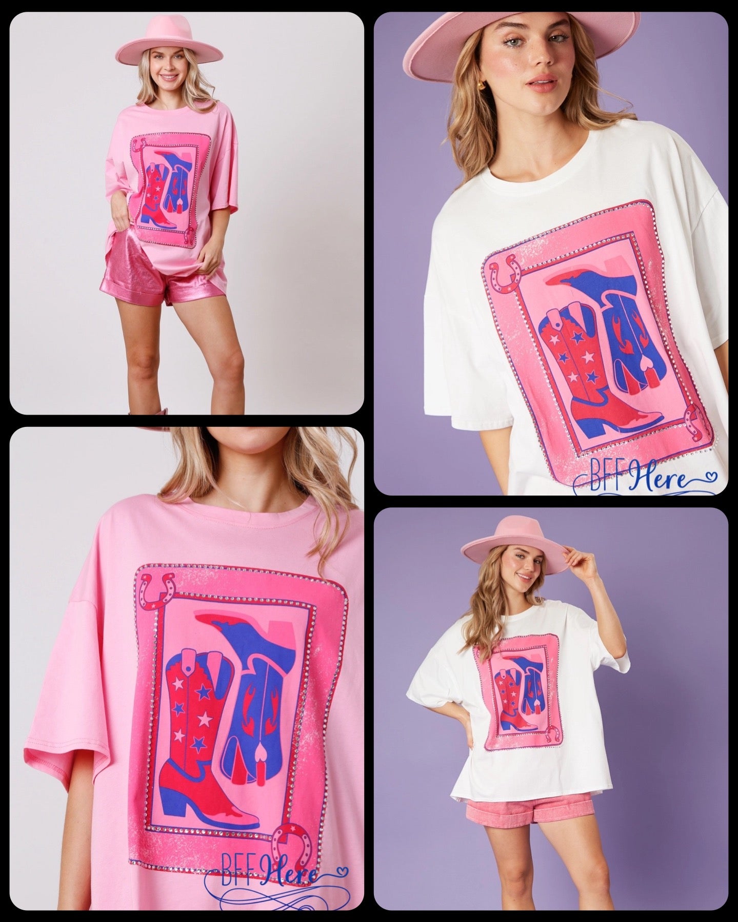 Cowgirl Kicks: The Boot-iful Card Print T-Shirt / Choice of Color - BFF Here