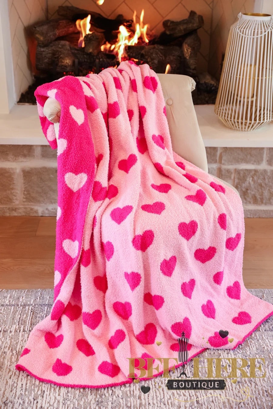 Pink Heart Blanket by Jess Lea - BFF Here