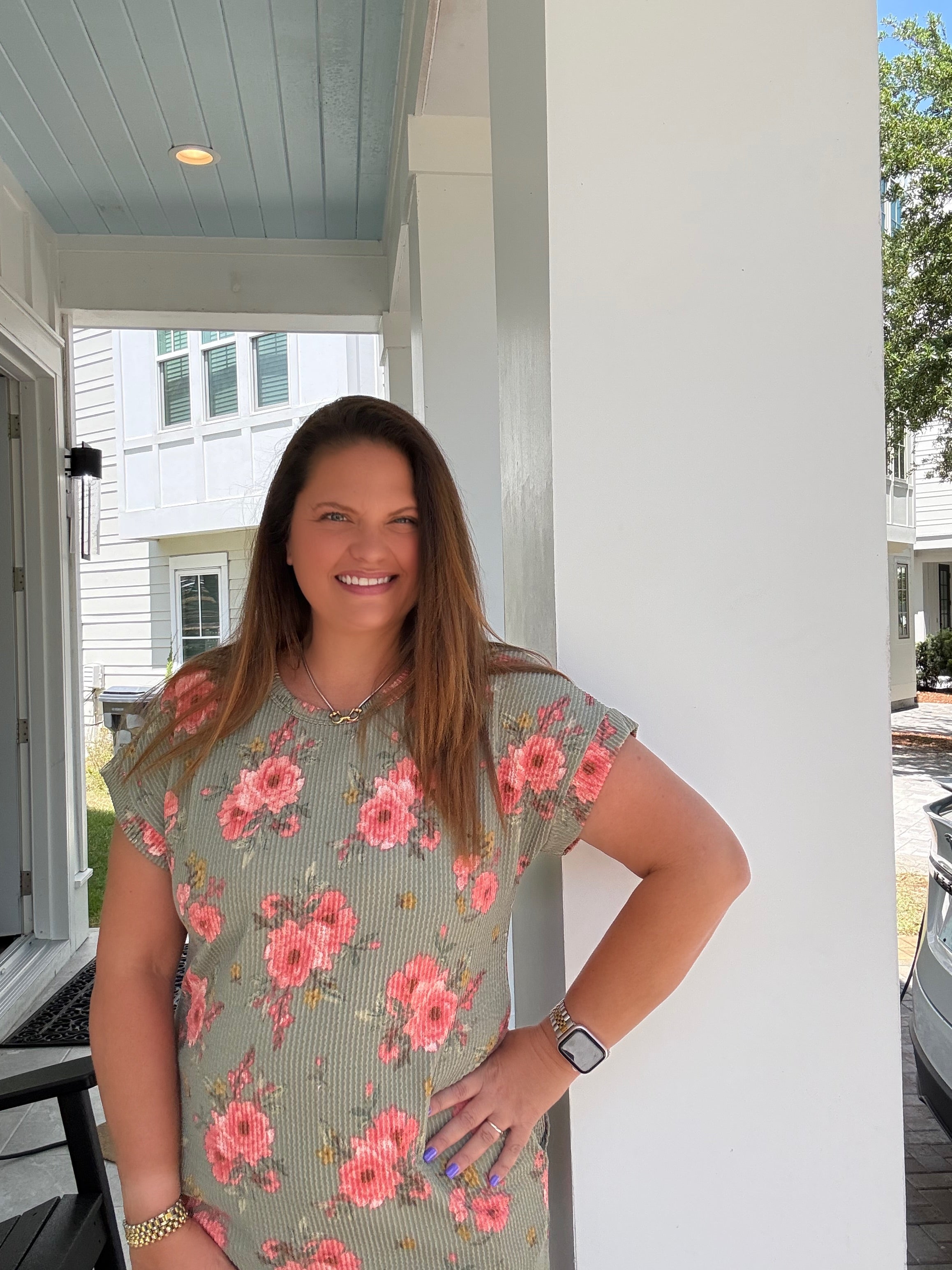 Mini Floral Olive Dress by HeimishUSA (ARRAY) — Ships 2-3 weeks - BFF Here