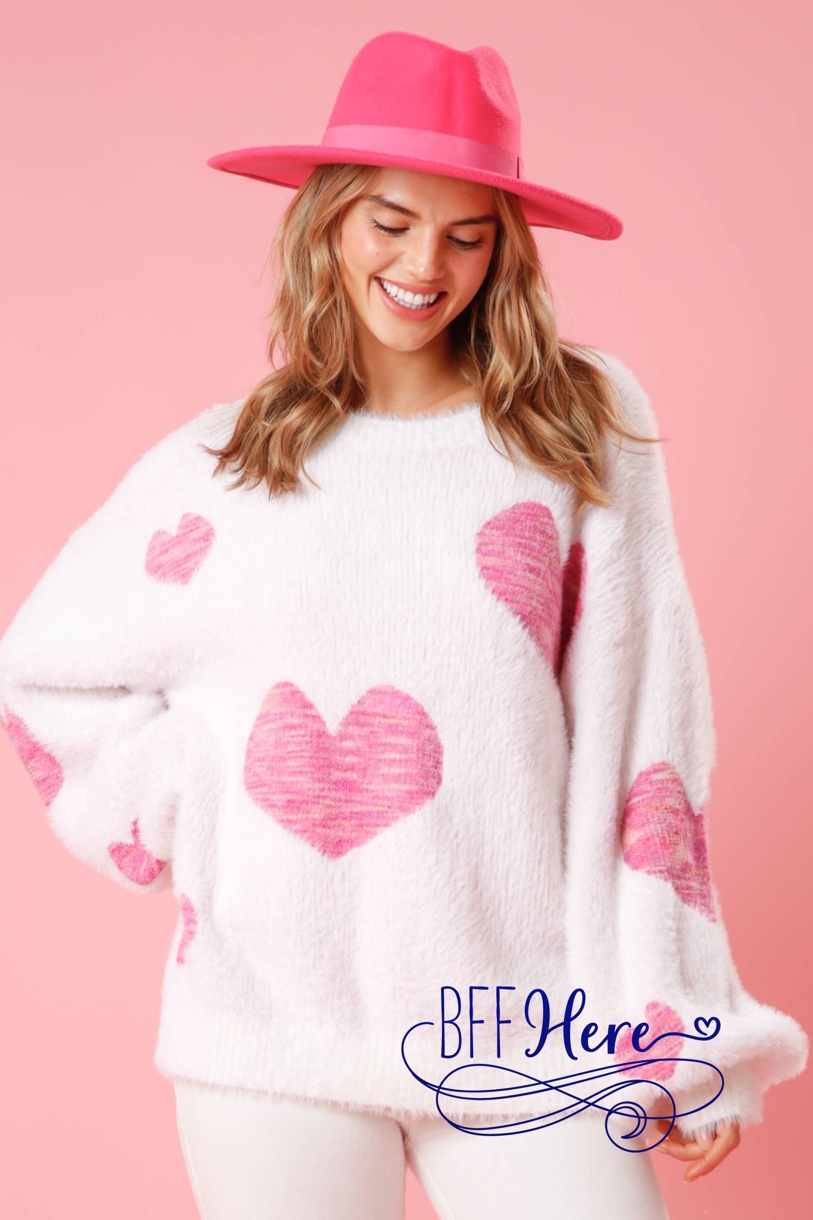 Love Knit: Heart  Sweater / Choice of Color - BFF Here