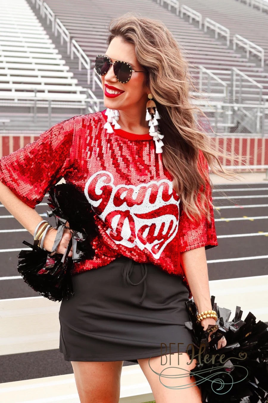 Sequin Game Day Top by Jess Lea / Choice of Color - BFF Here