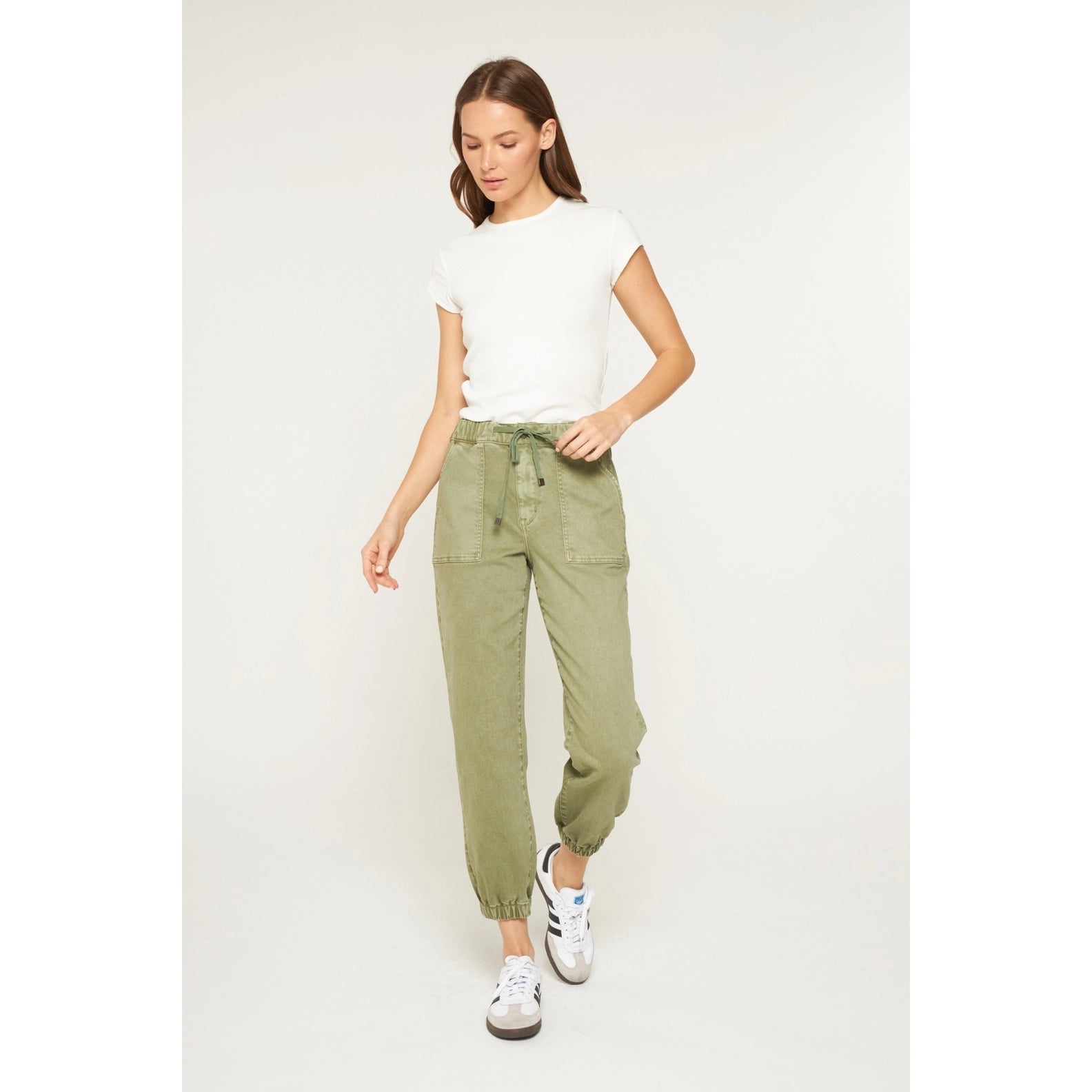 High Rise Jogger Crop / Olive by Mica Denim (ARRAY) — Ships 2-3 weeks - BFF Here
