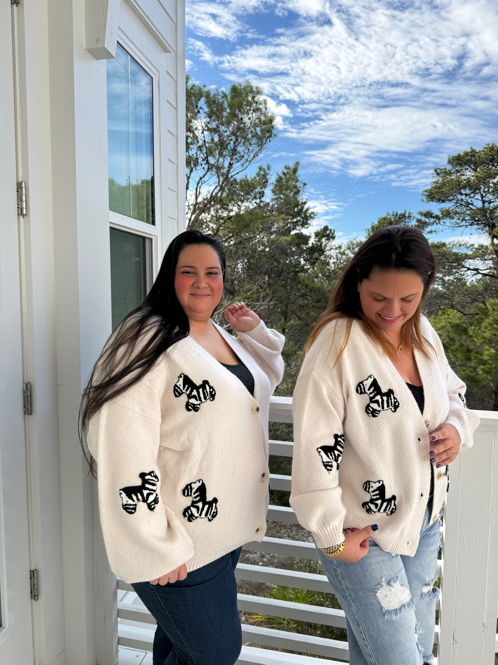 Button Front Cardigan with Zebra Patch by Sew In Love (Ships 2-3 weeks) - BFF Here