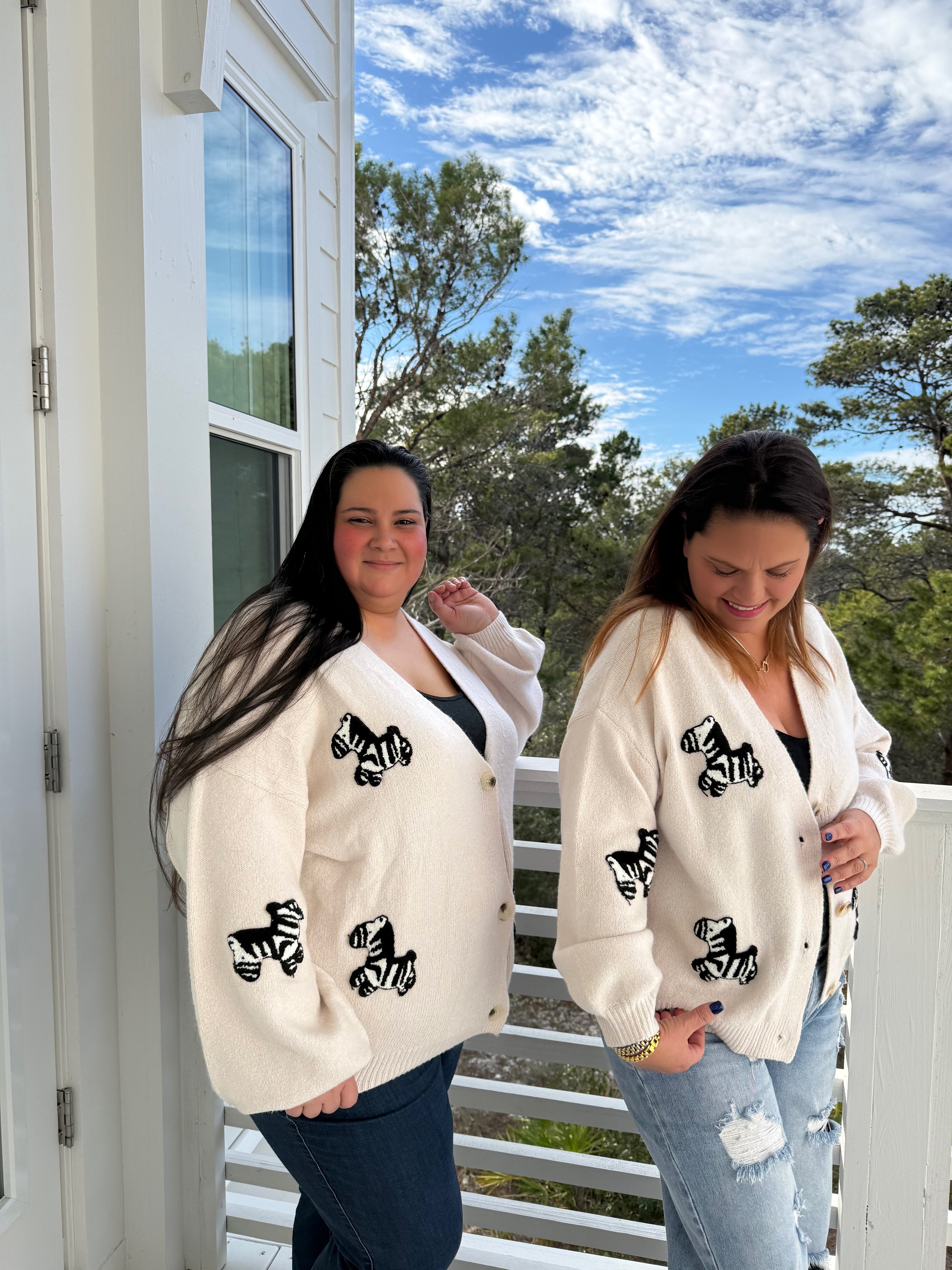 Button Front Cardigan with Zebra Patch by Sew In Love (Ships 2-3 weeks) - BFF Here