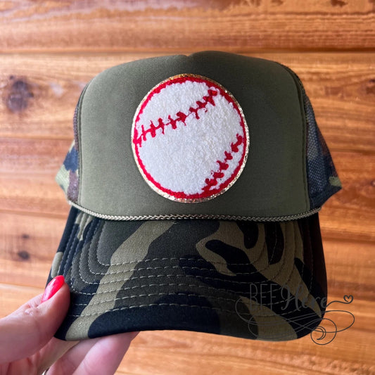 Pitch Perfect: Camo Baseball Trucker Cap - BFF Here