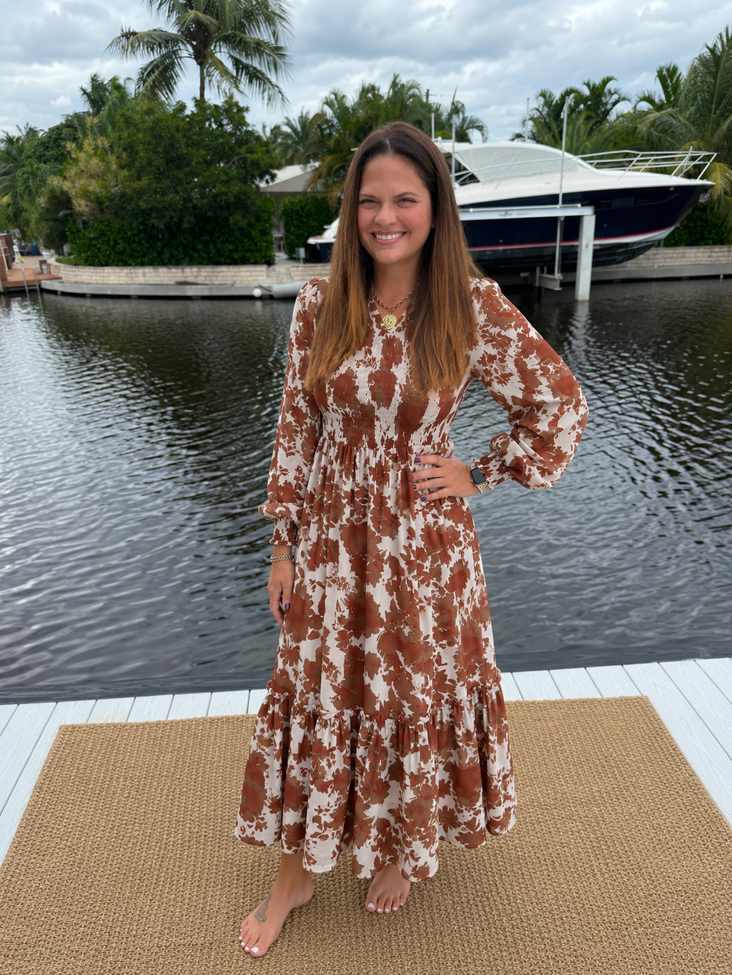 PREORDER: Autumn Bloom Smocked Maxi Dress (ETA: August)