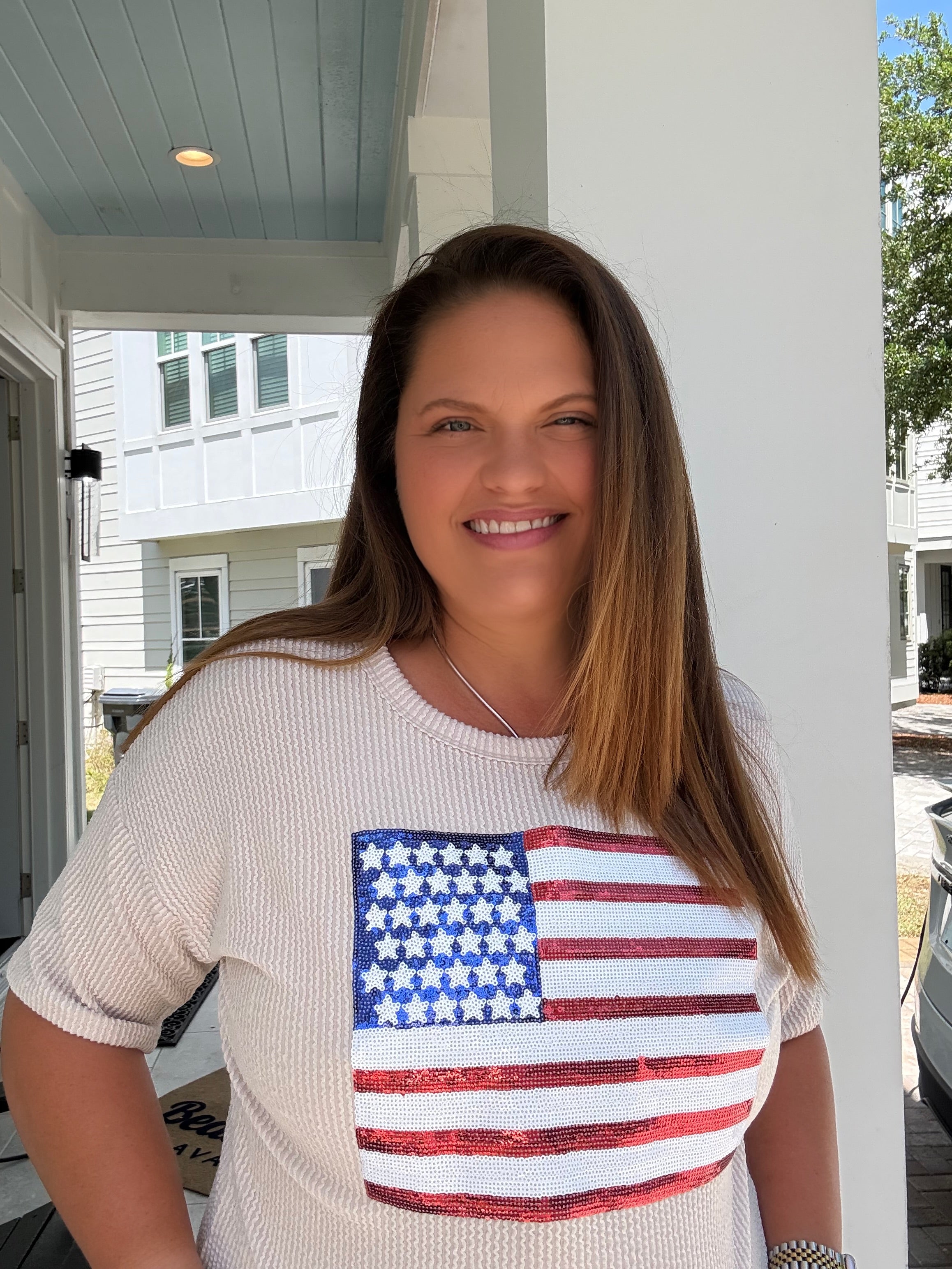 Oatmeal  Flag Top by HeimishUSA (ARRAY) — Ships 2-3 weeks - BFF Here