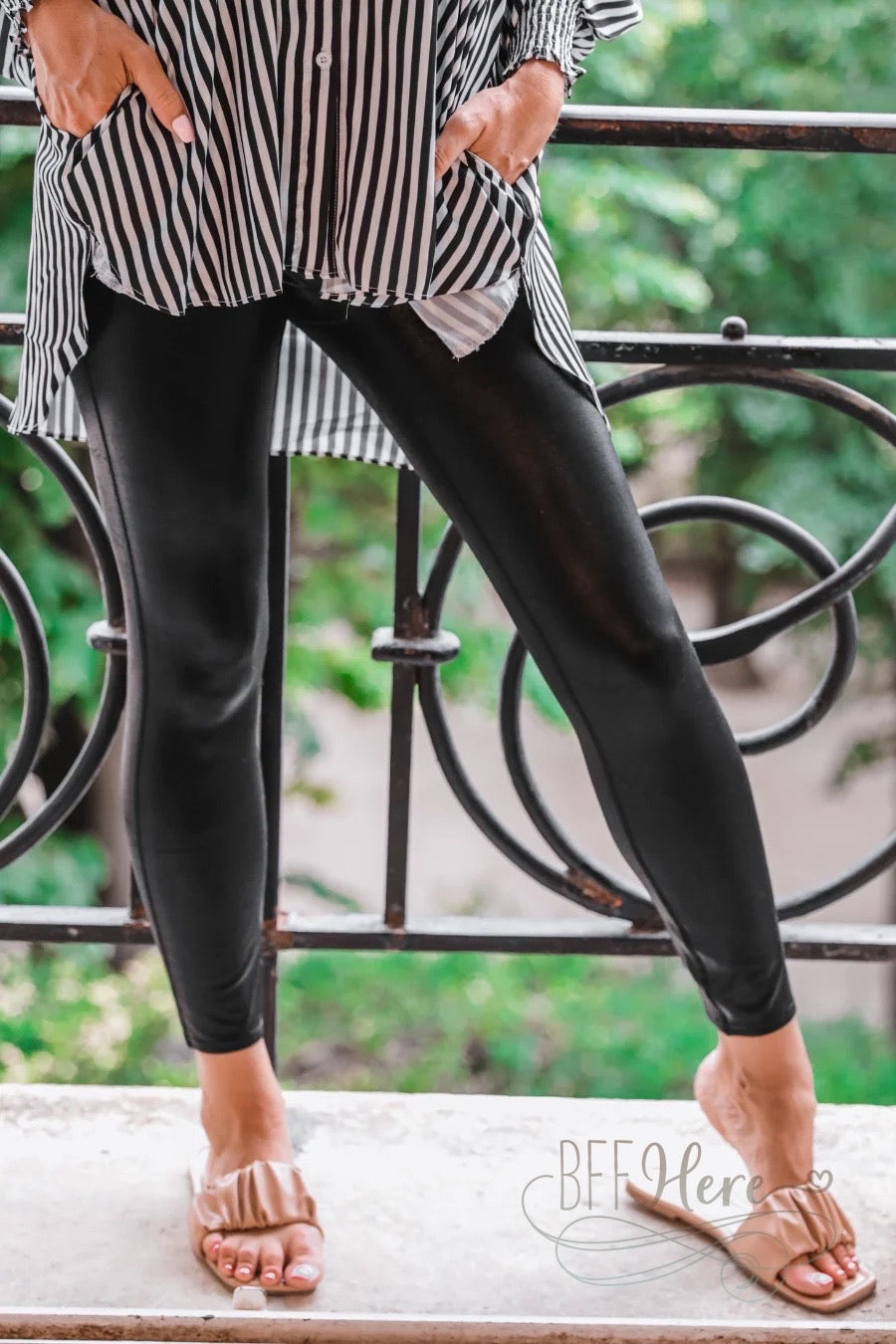 PREORDER-Everywhere Faux Leather Leggings  (Ships Middle of December) - BFF Here