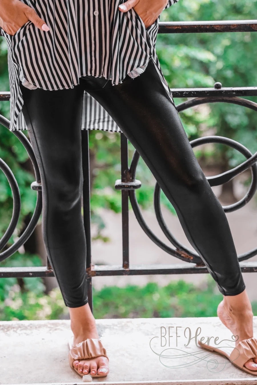 PREORDER-Everywhere Faux Leather Leggings  (Ships Middle of December) - BFF Here