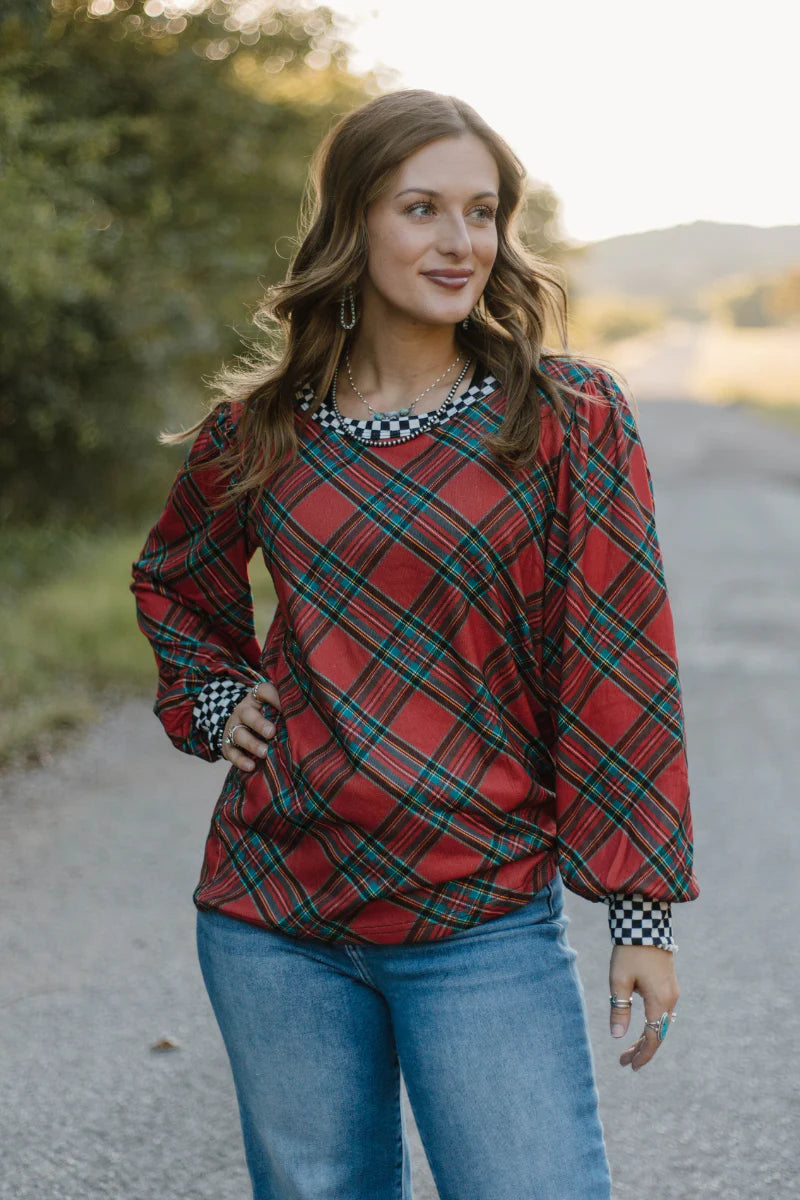Merry and Checked Top by Sterling Kreek - BFF Here