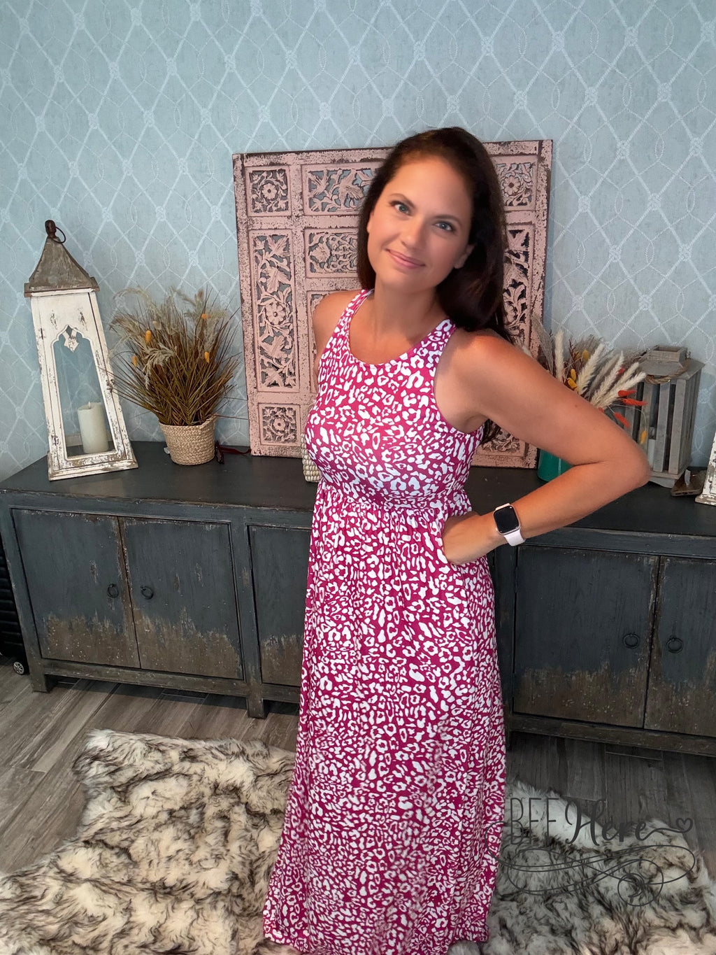 Wild Berry Whirl: Pink Leopard Print Summer Dress - BFF Here
