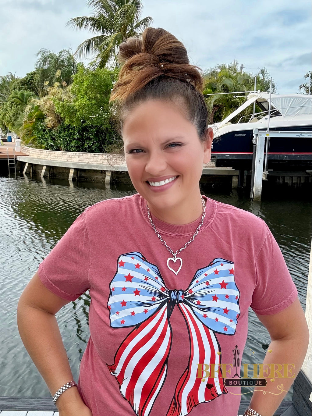 All-American Bow Babe Tee - BFF Here