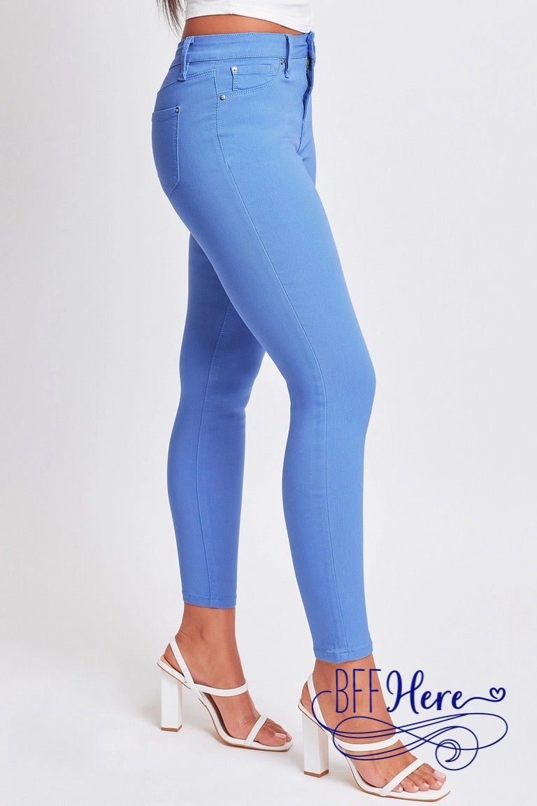 Spring Fling Hyperstretch Mid-Rise Skinny Jean / Choice of Color by YMI - BFF Here