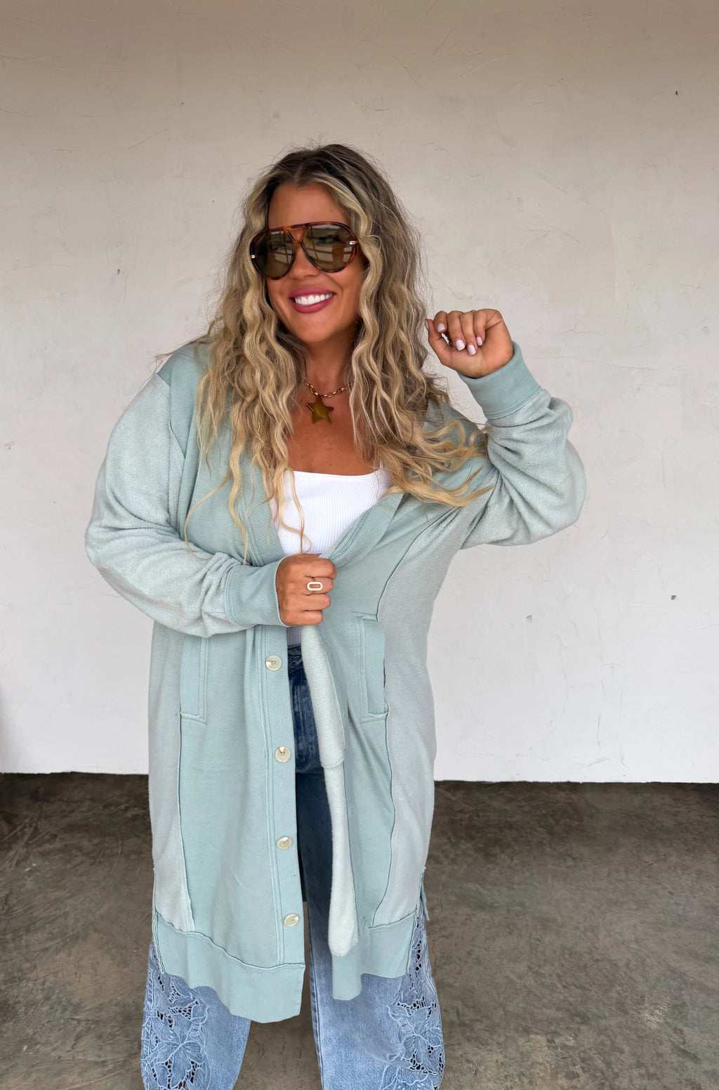 PREORDER: Desi Sweatshirt Cardigan by Blakeley (ETA Late February/ Early March) - BFF Here
