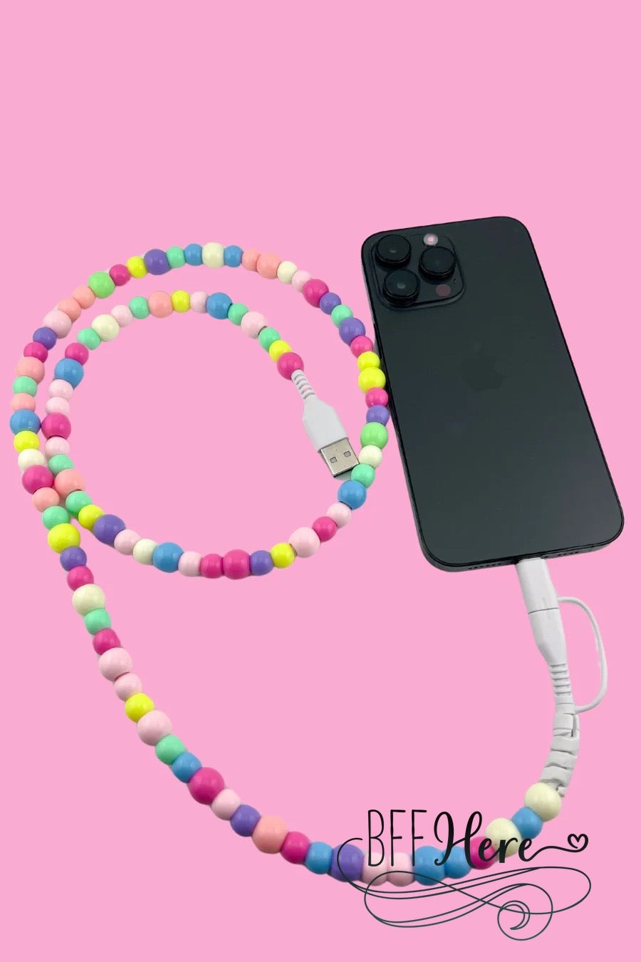 2 in 1 Beaded USB Charger by Jess Lea / Choice of Color - BFF Here