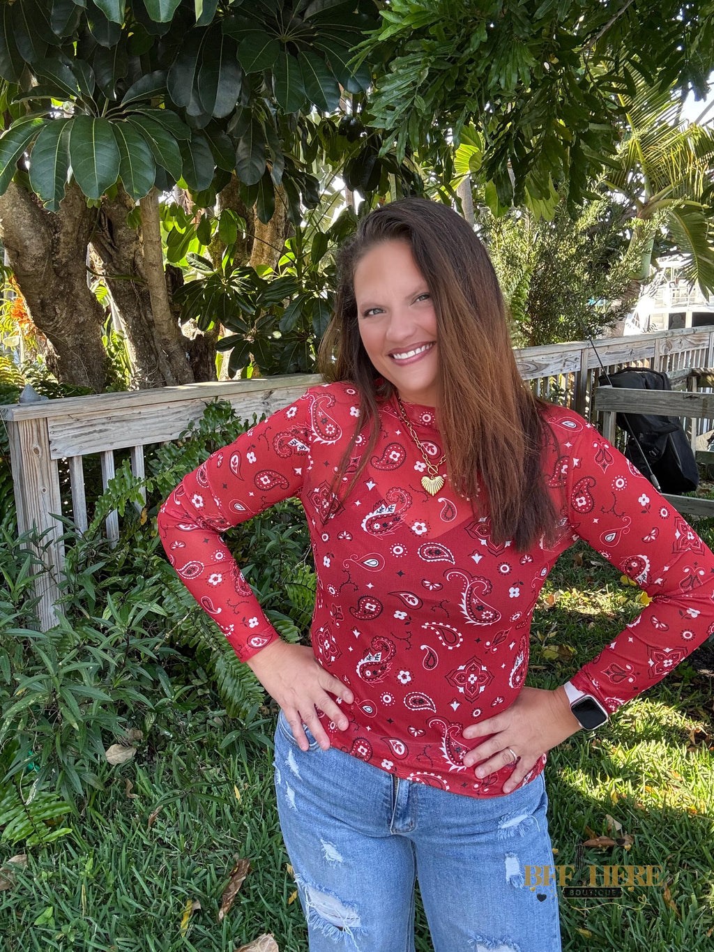 Bandana Babe Mesh Top / Red by Sterling Kreek - BFF Here