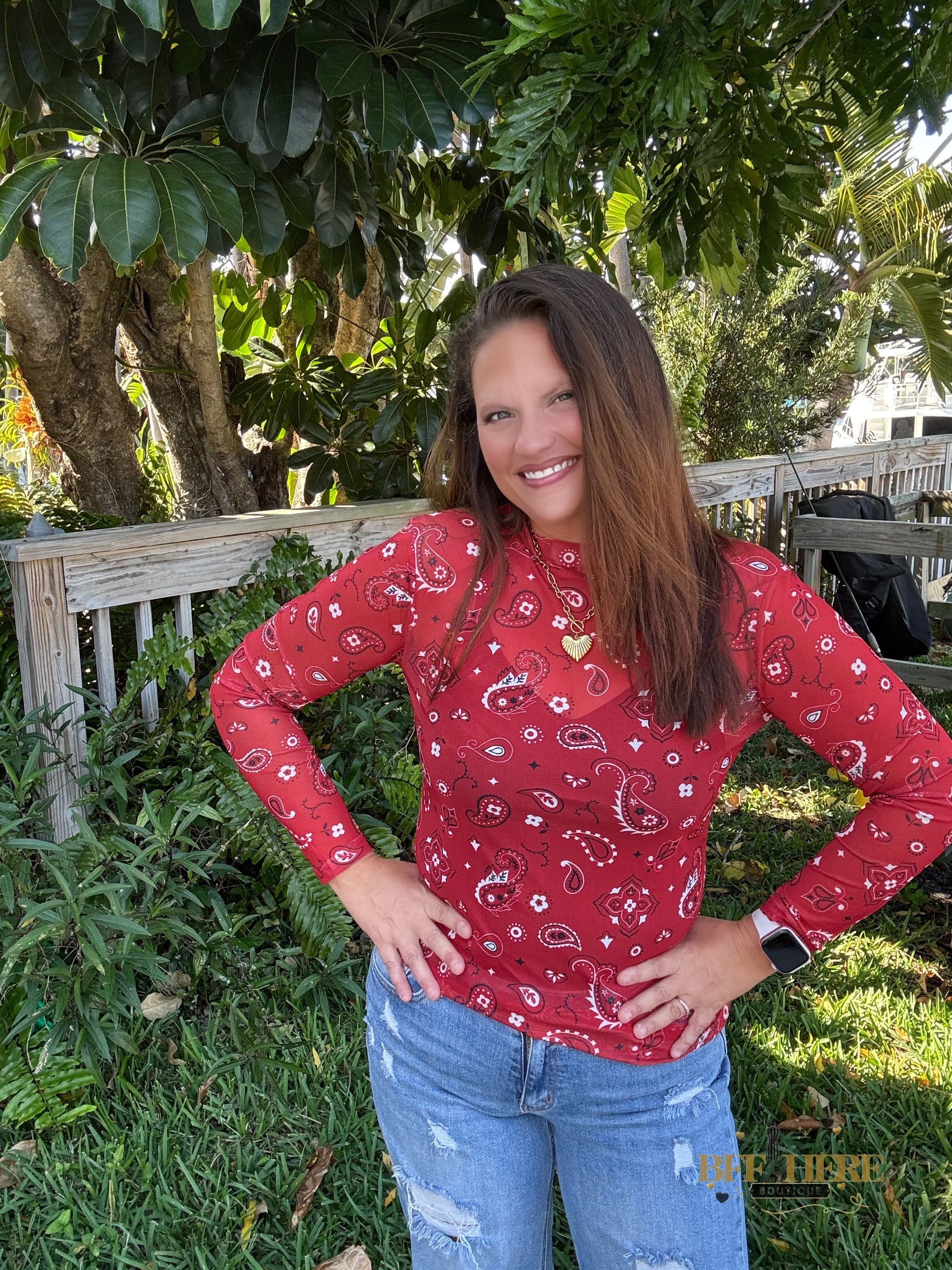 Bandana Babe Mesh Top / Red by Sterling Kreek - BFF Here