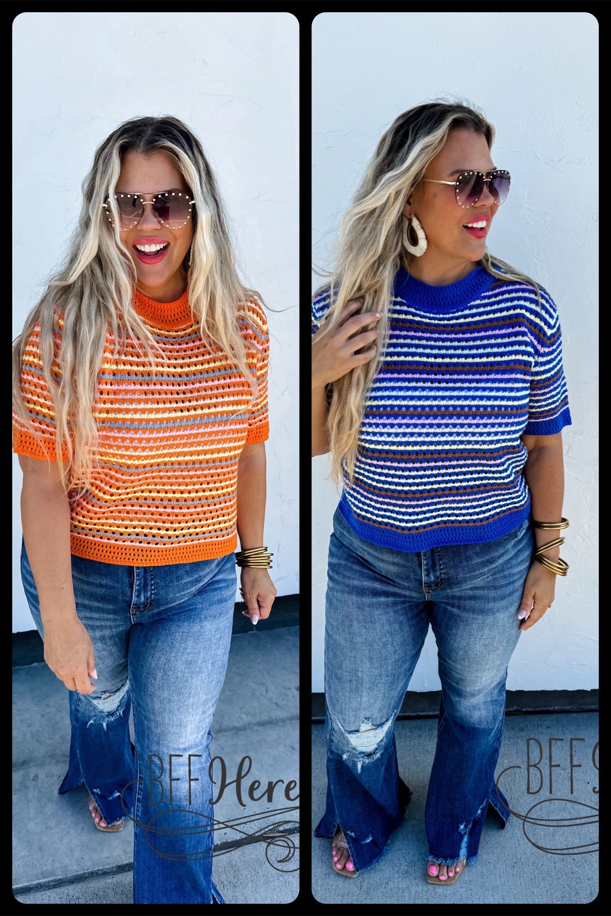 PREORDER: Striped Serenity: Soft Knit Top / Choice of Color by Blakeley (Ships Middle of April) - BFF Here