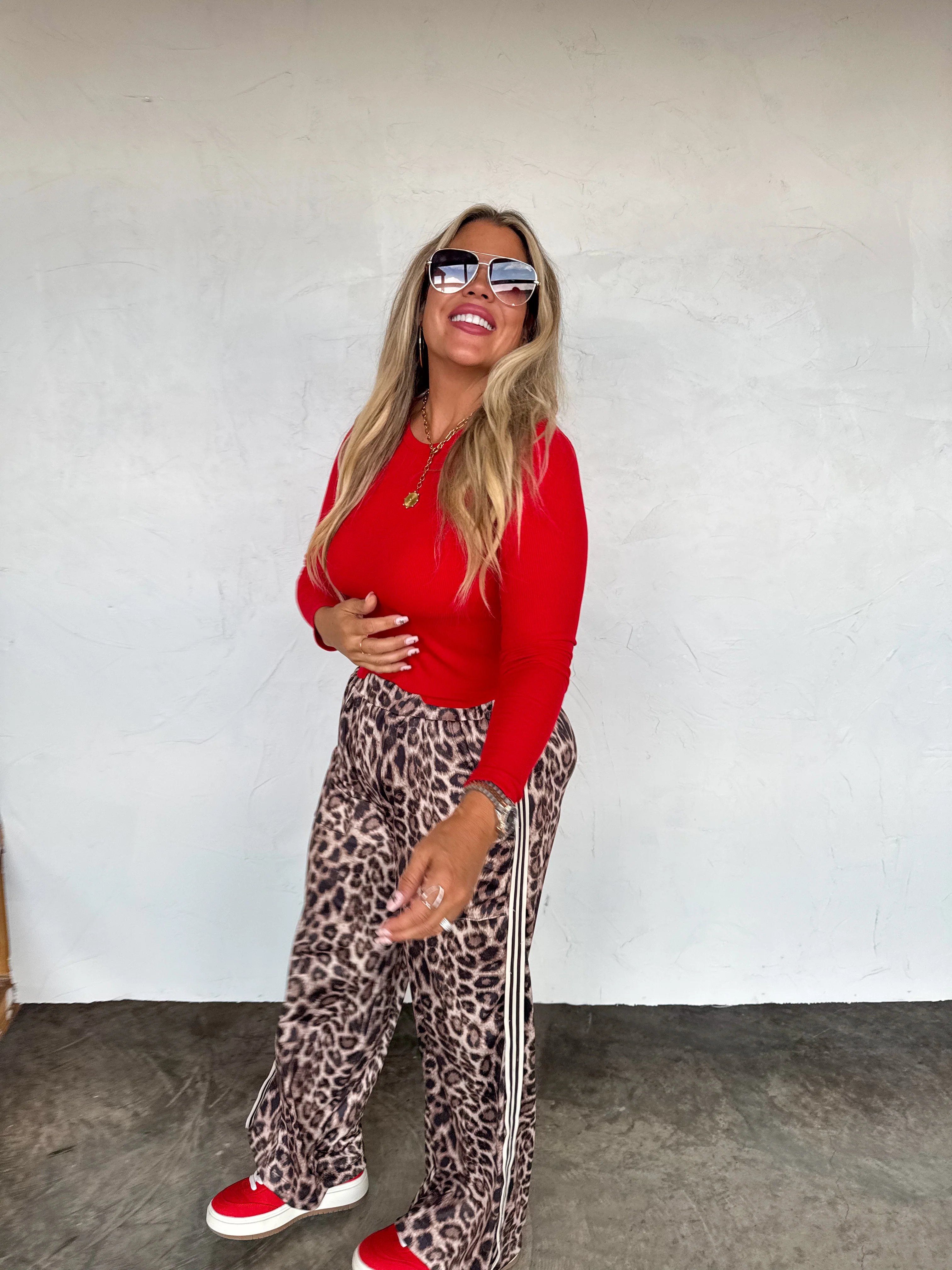 PREORDER: Haddie Silky Cheetah Wide Leg Pants by Blakeley (Beginning of October) - BFF Here