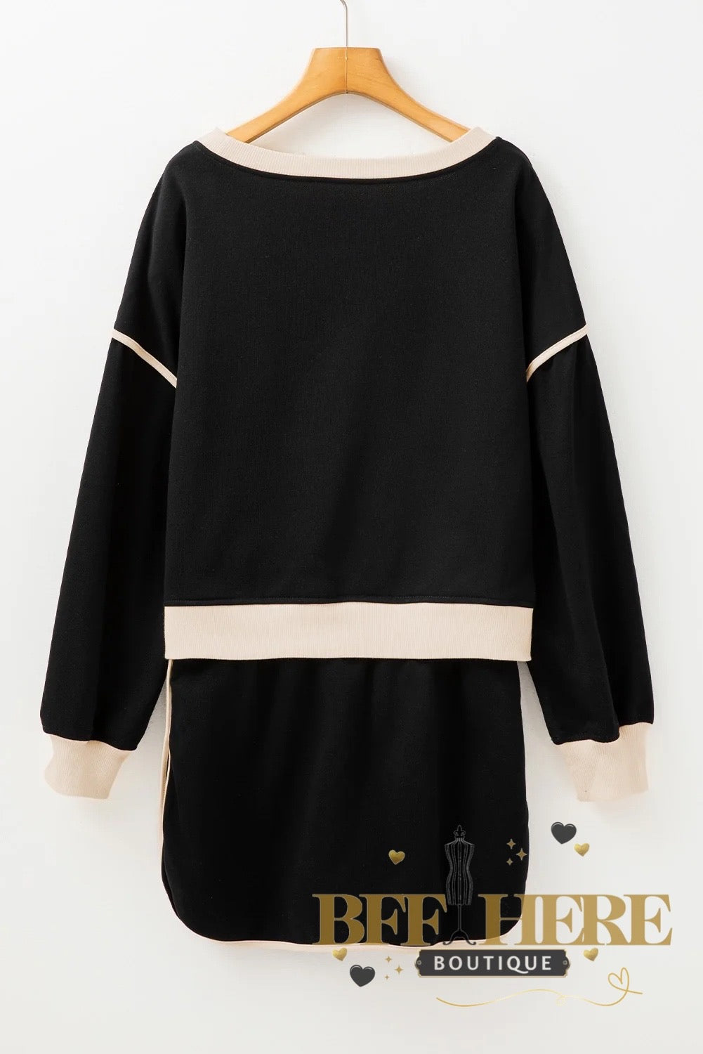 Off Duty Contrast Trim Skort Set - BFF Here
