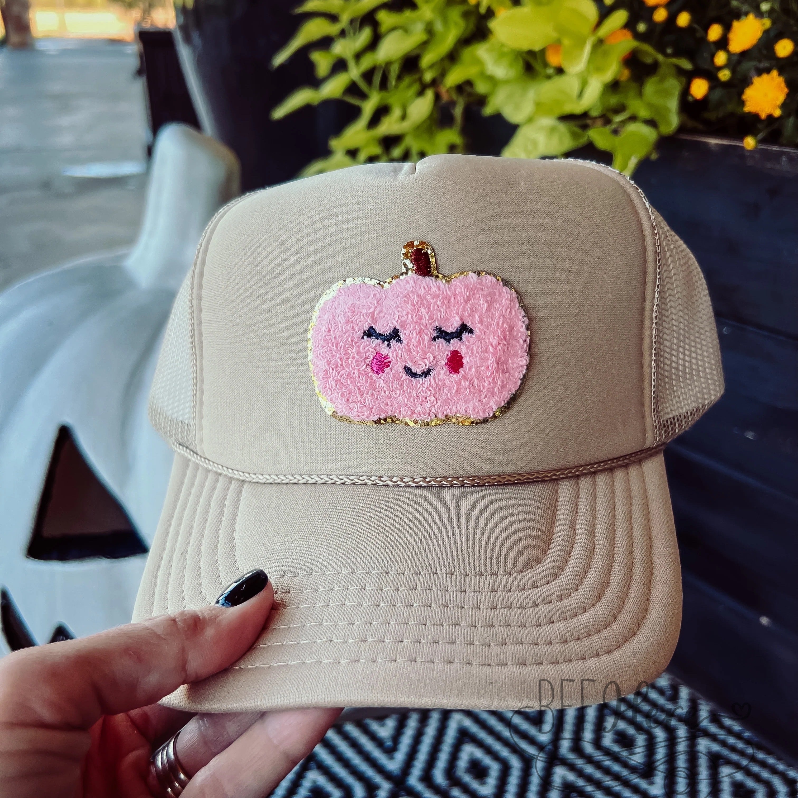 Fall Voyage Vibes: Spirited Pumpkin Trucker Hat / Choice of Color - BFF Here