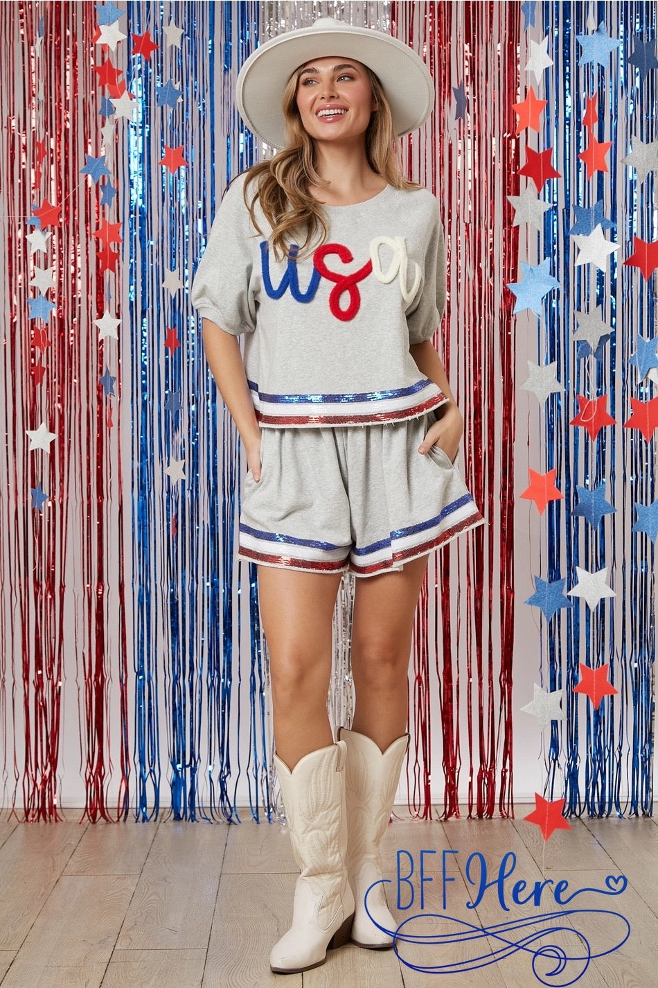 PREORDER: Stars, Stripes, and Sparkle: Patriotic  Wave Top (Ships End of January ) - BFF Here