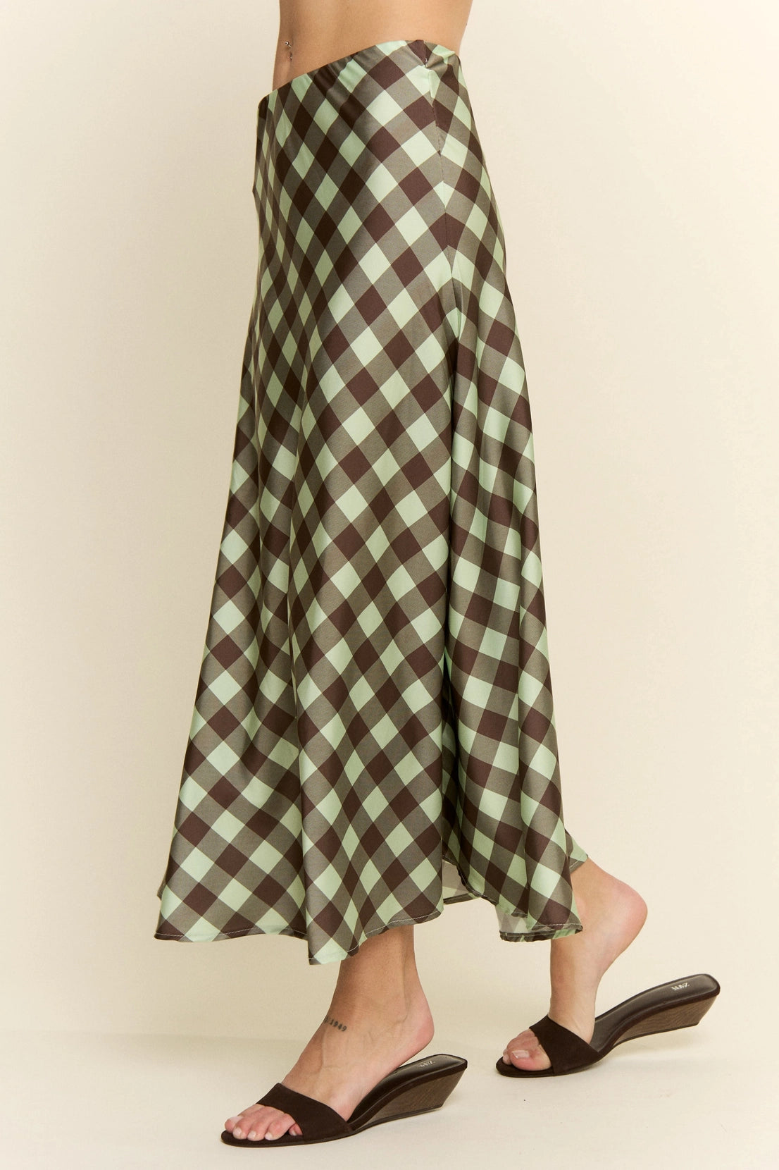 Check Print Midi Skirt by Jade by Jane (Ships 2-3 weeks) - BFF Here