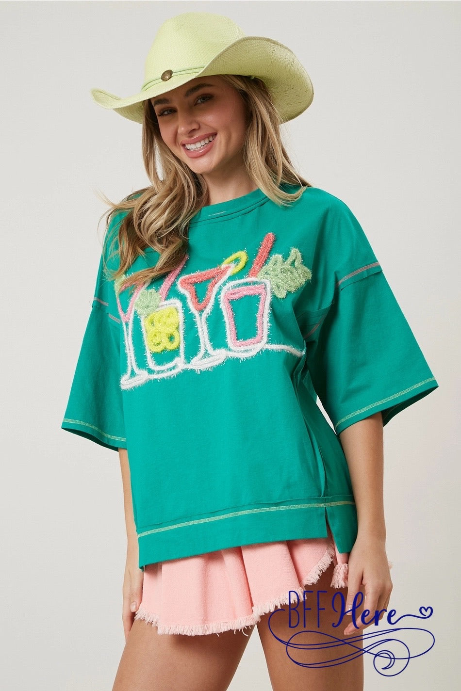 PREORDER: Sip in Style: Lurex-Embroidered Martini & Drinks Top (Ships Middle of February ) - BFF Here